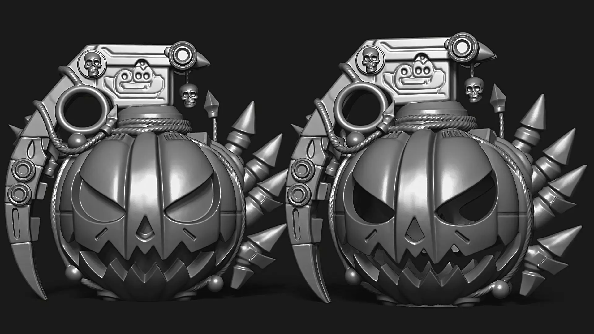 Halloween Grenade Pumpkin  Spooky Decor 3D print model_1