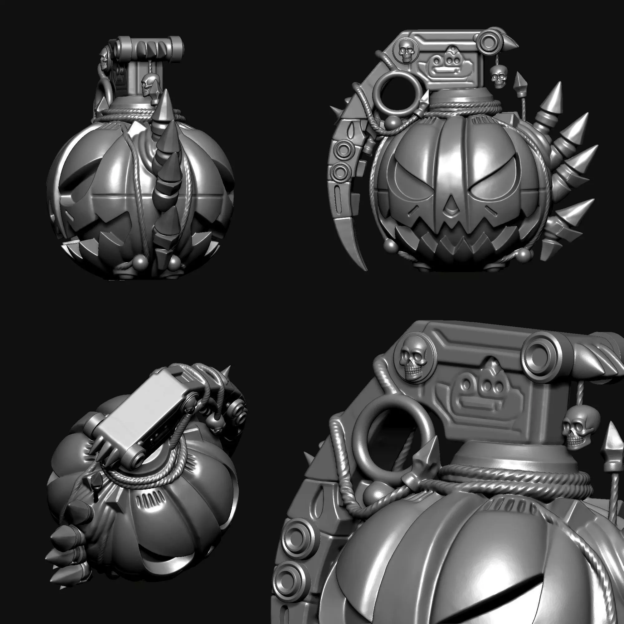 Halloween Grenade Pumpkin  Spooky Decor 3D print model_3