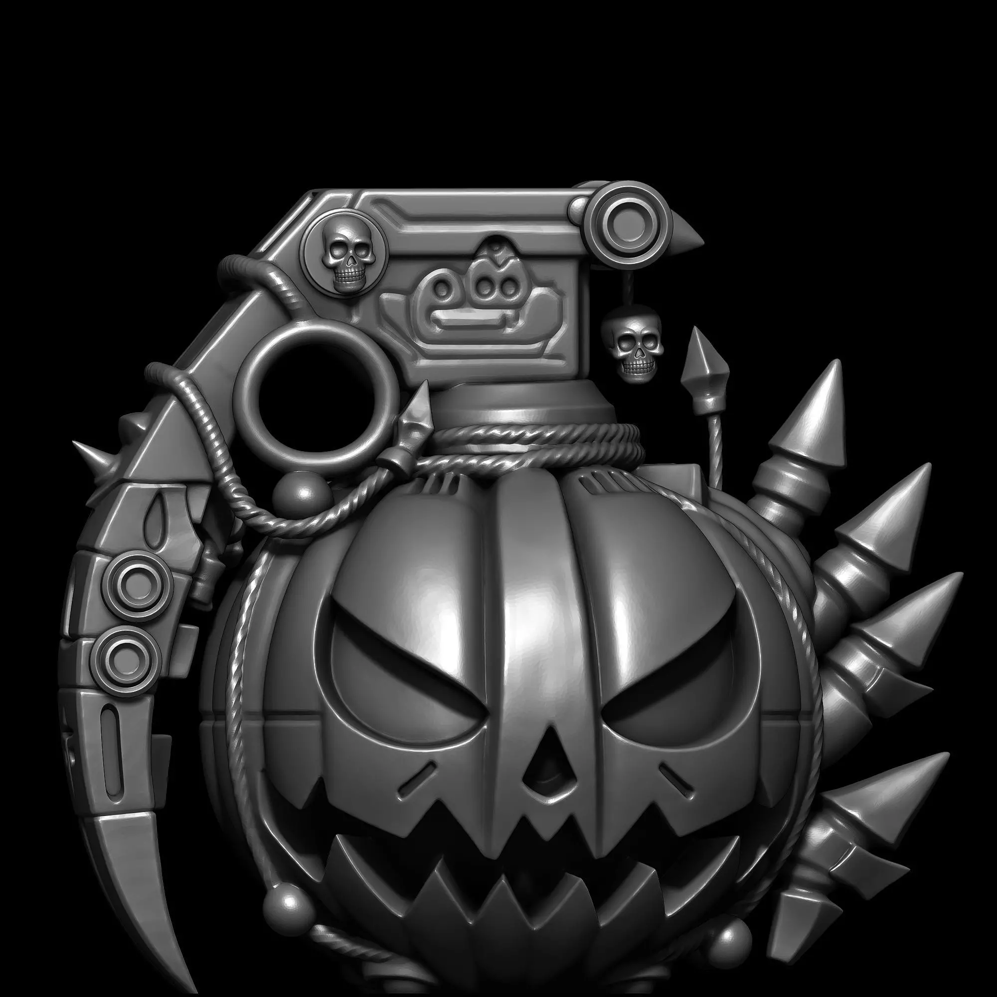 Halloween Grenade Pumpkin  Spooky Decor 3D print model_10