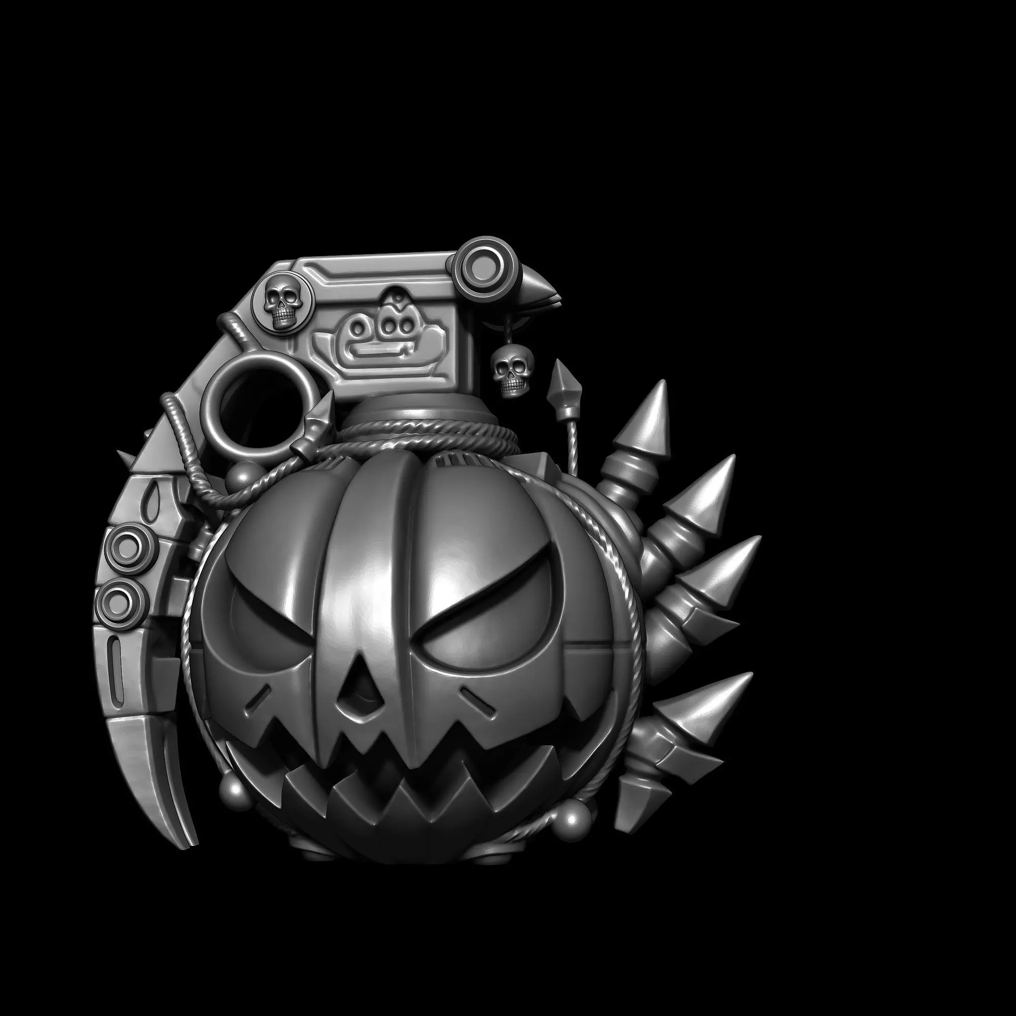 Halloween Grenade Pumpkin  Spooky Decor 3D print model_6