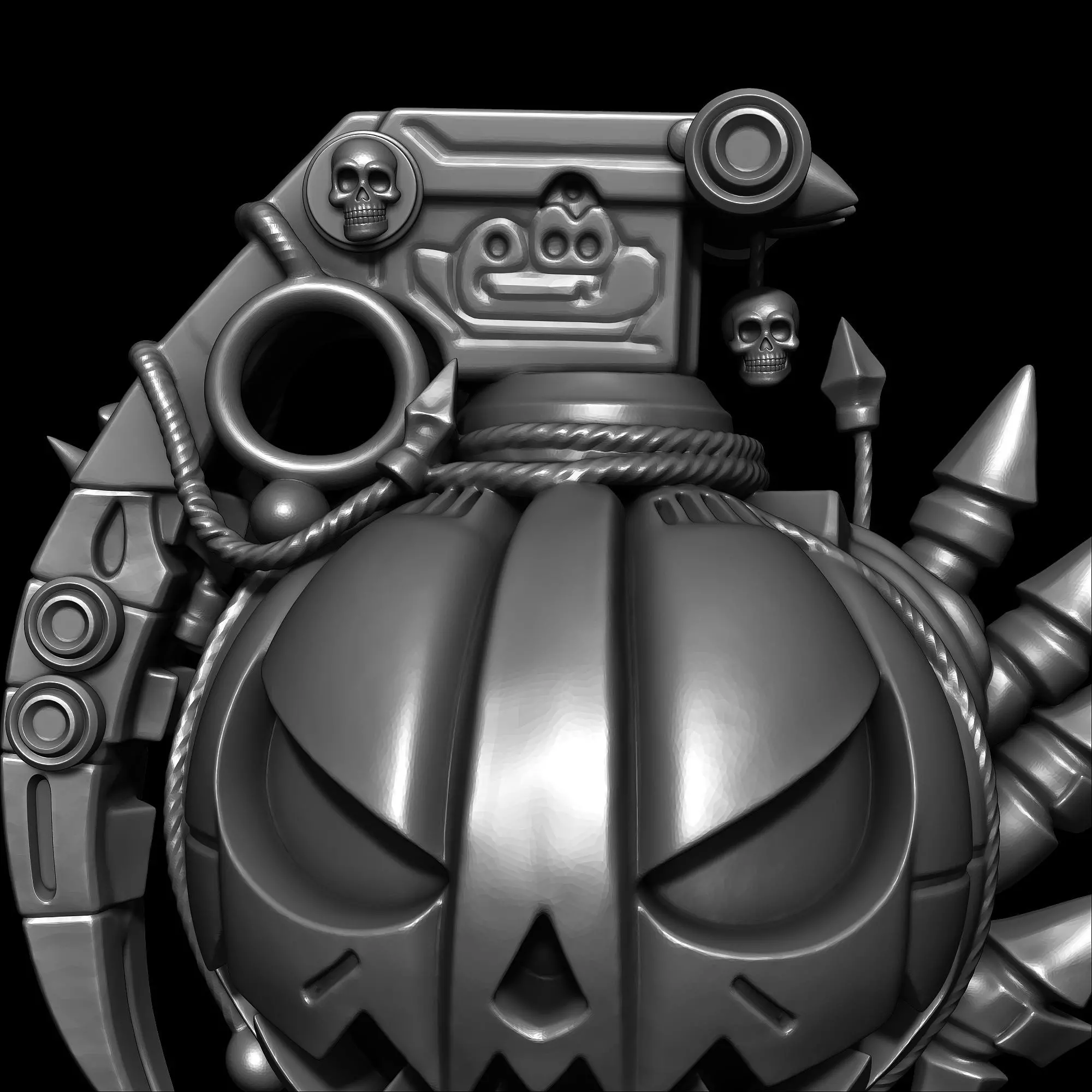 Halloween Grenade Pumpkin  Spooky Decor 3D print model_9