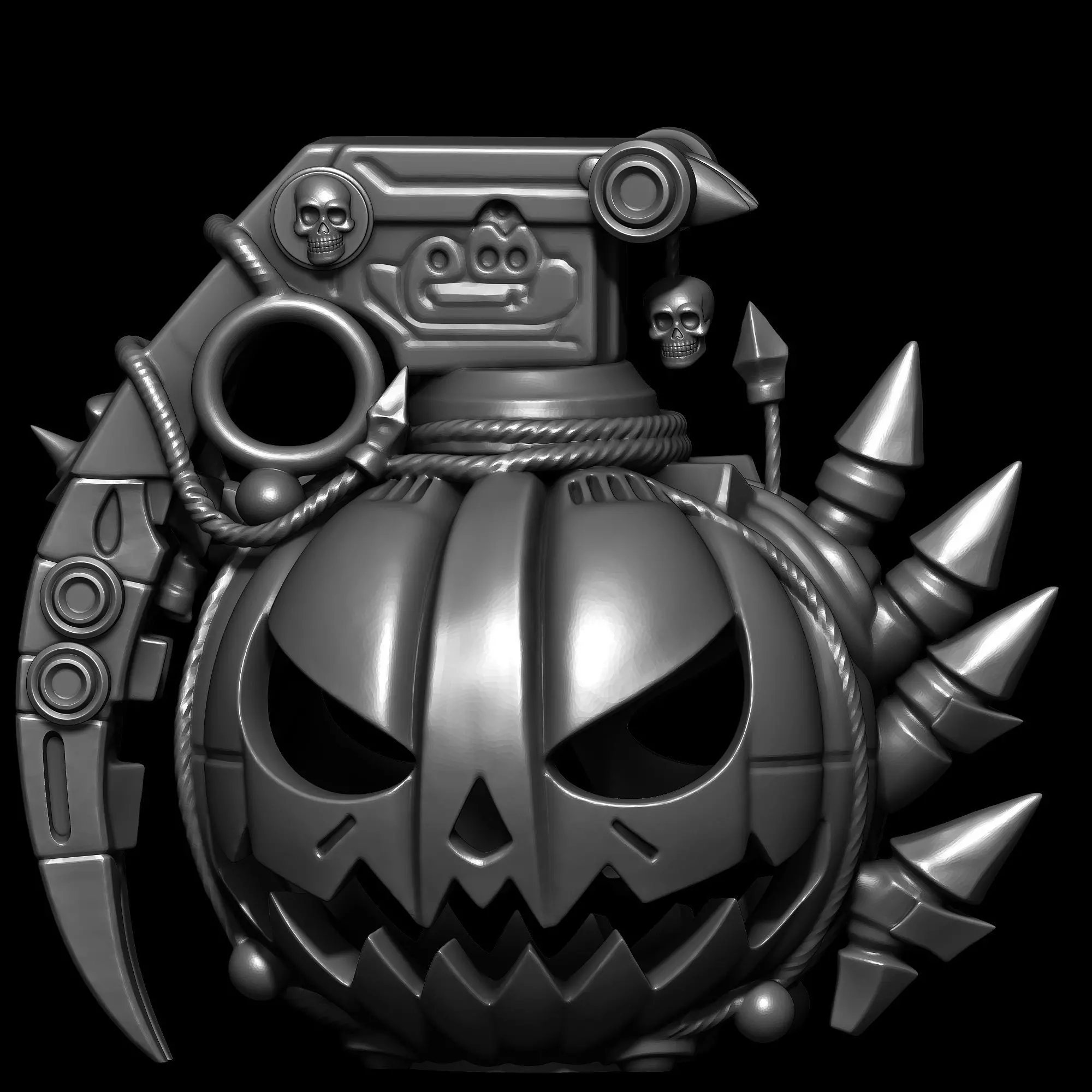 Halloween Grenade Pumpkin  Spooky Decor 3D print model_5
