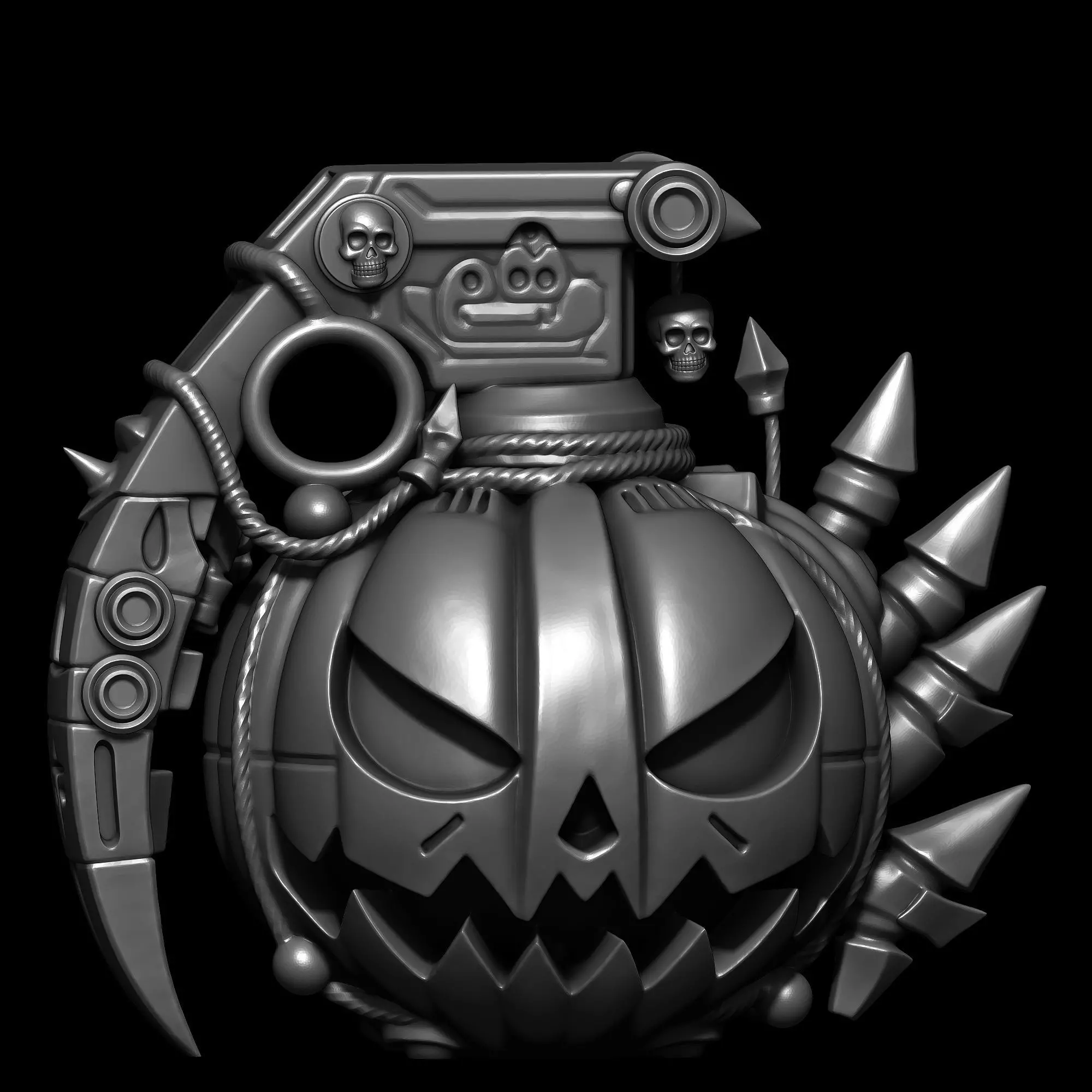 Halloween Grenade Pumpkin  Spooky Decor 3D print model_4