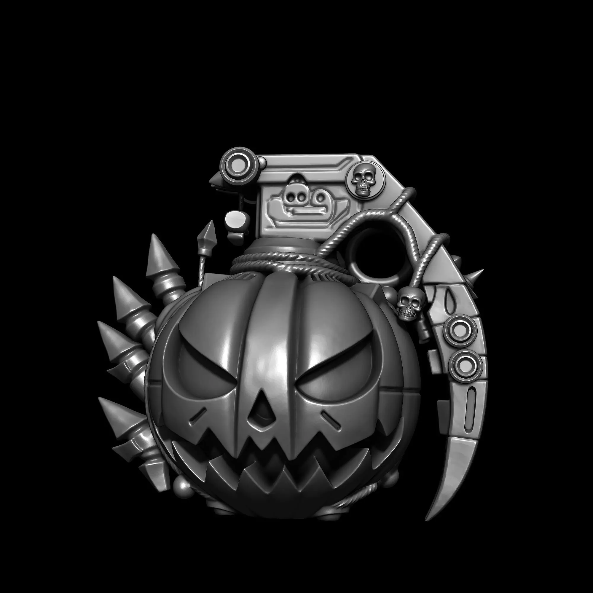 Halloween Grenade Pumpkin  Spooky Decor 3D print model_7