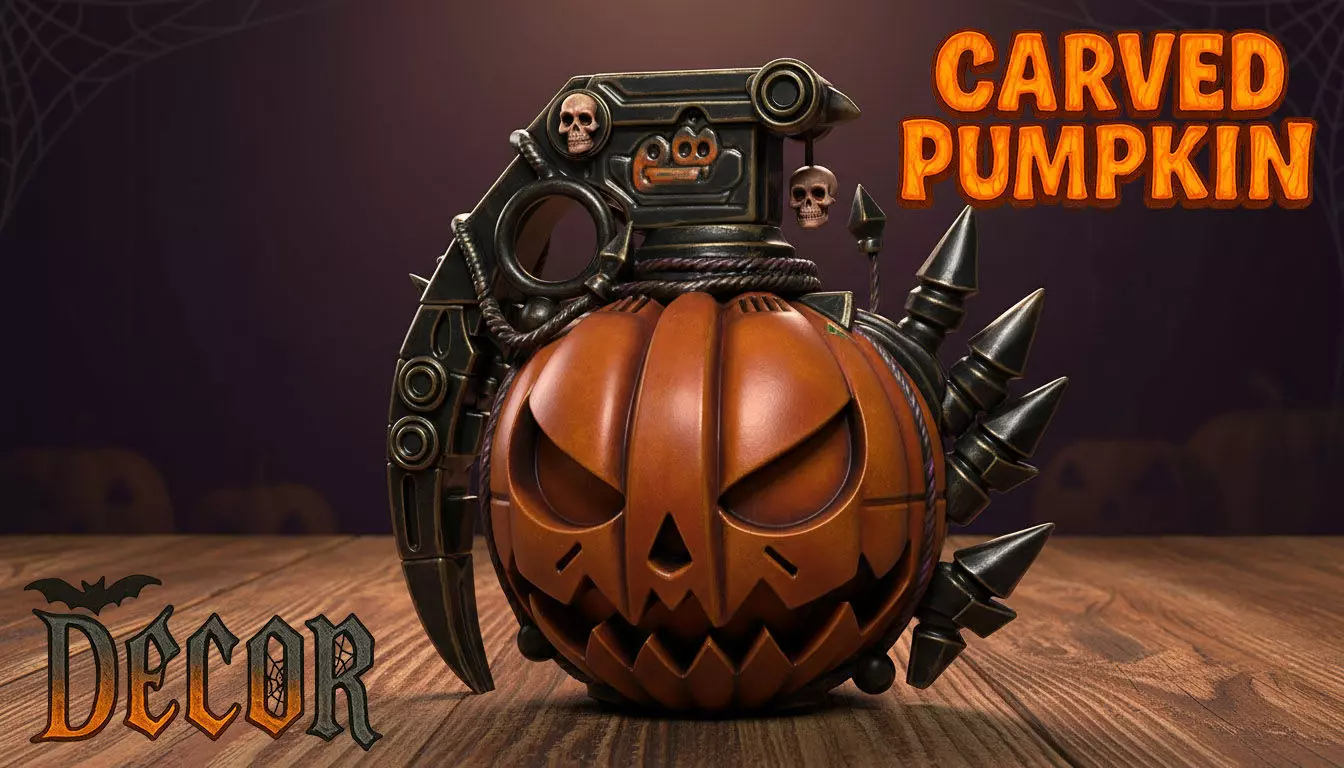 Halloween Grenade Pumpkin  Spooky Decor 3D print model_0