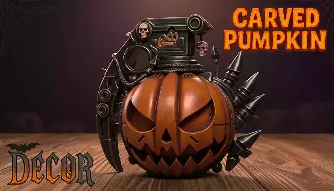 Halloween Grenade Pumpkin  Spooky Decor