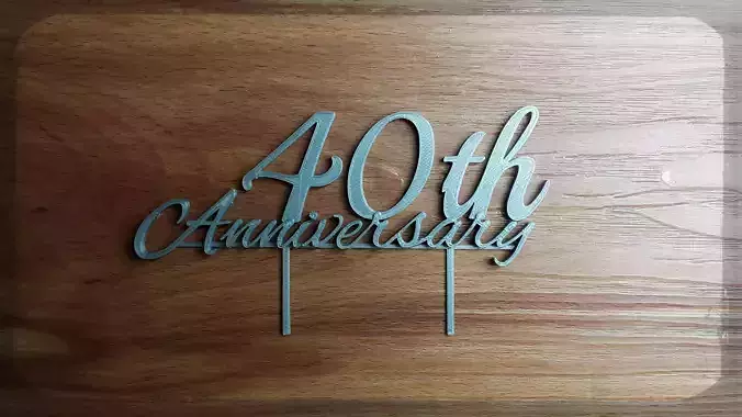 40th Anniversary cake topper