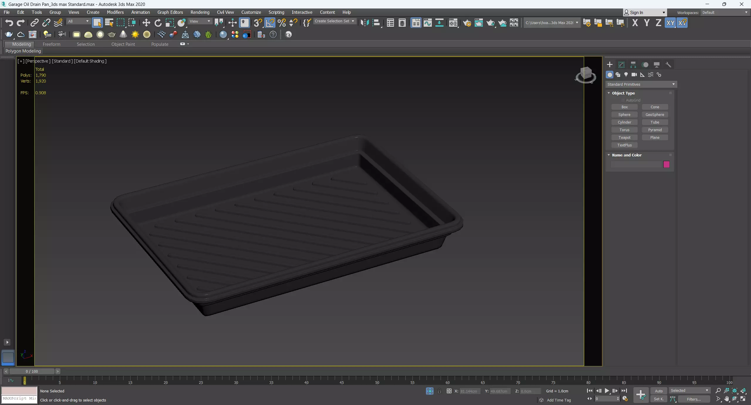 Garage Oil Drain Pan 3D model_11