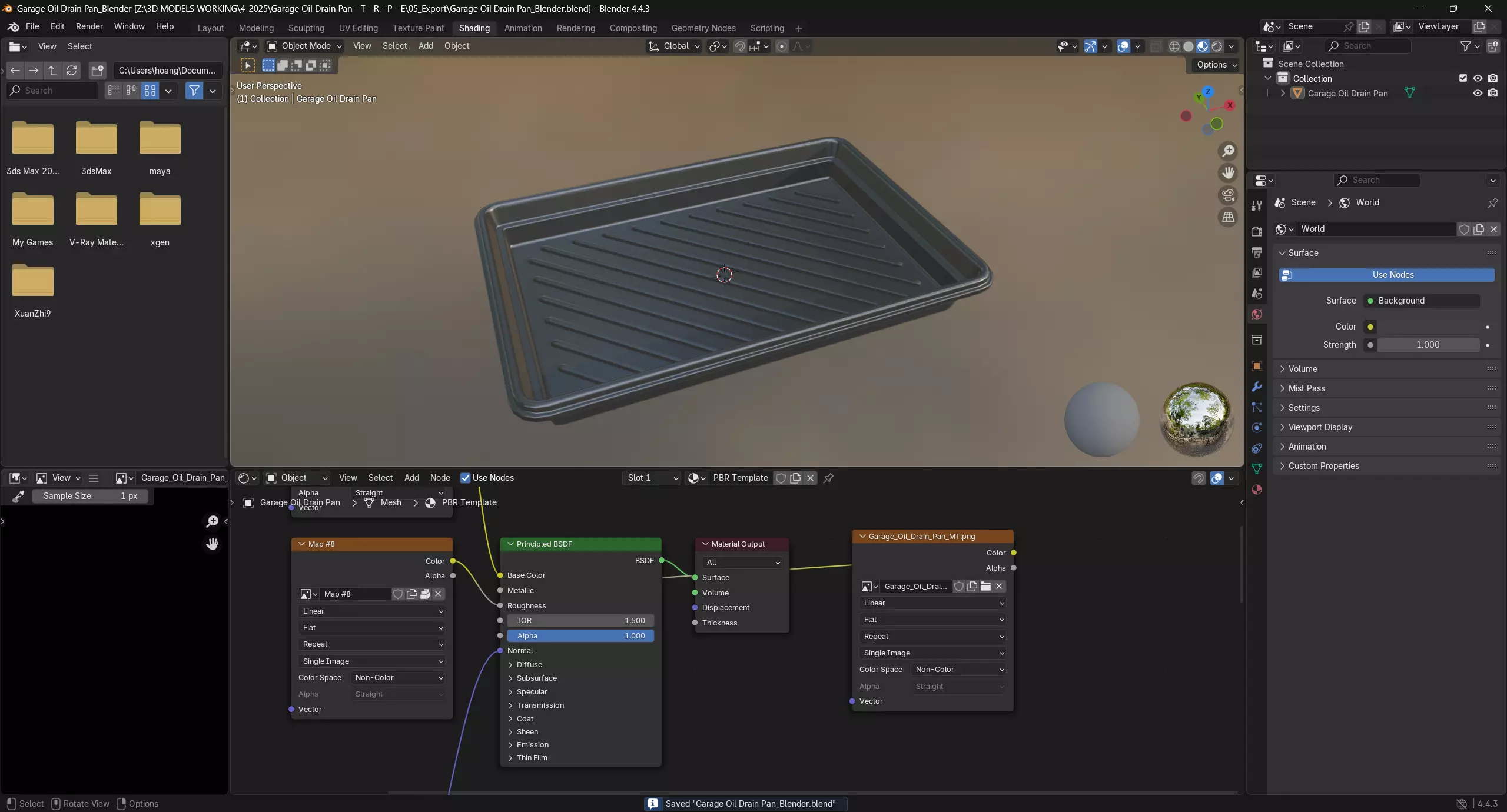 Garage Oil Drain Pan 3D model_12