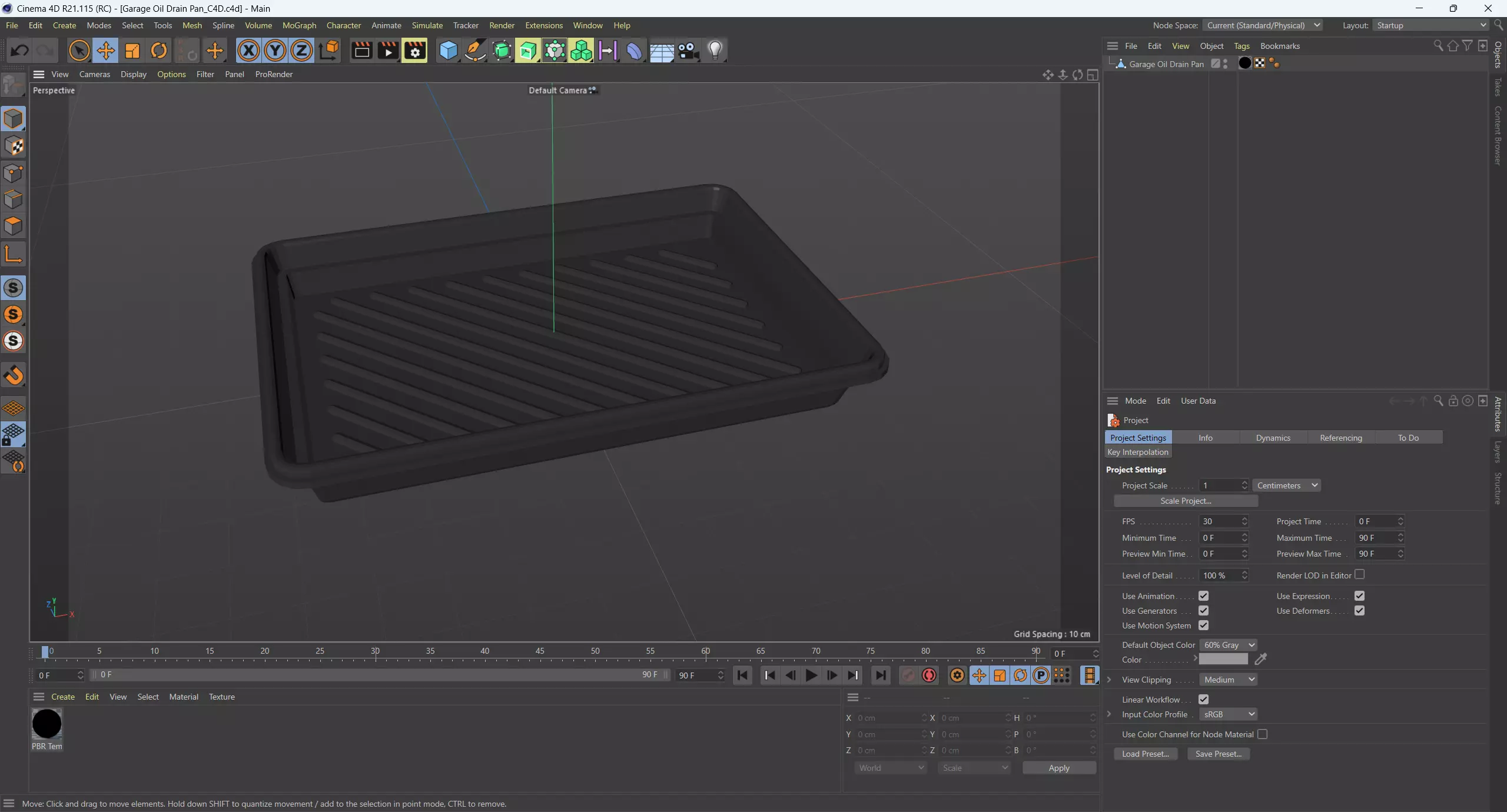 Garage Oil Drain Pan 3D model_14