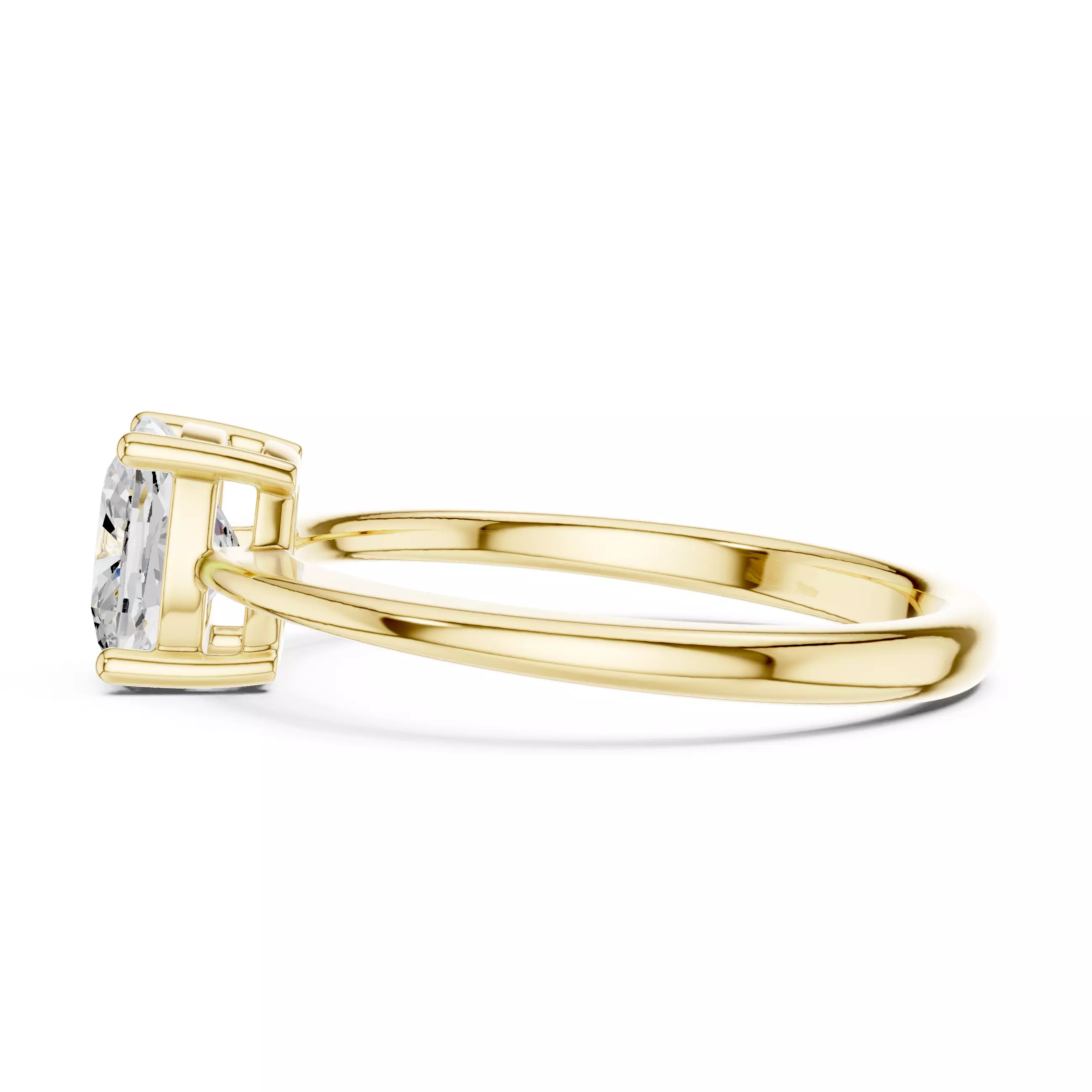 1CT Elongated Cushion Cut Solitaire Engagement Ring File Video 3D print model_8