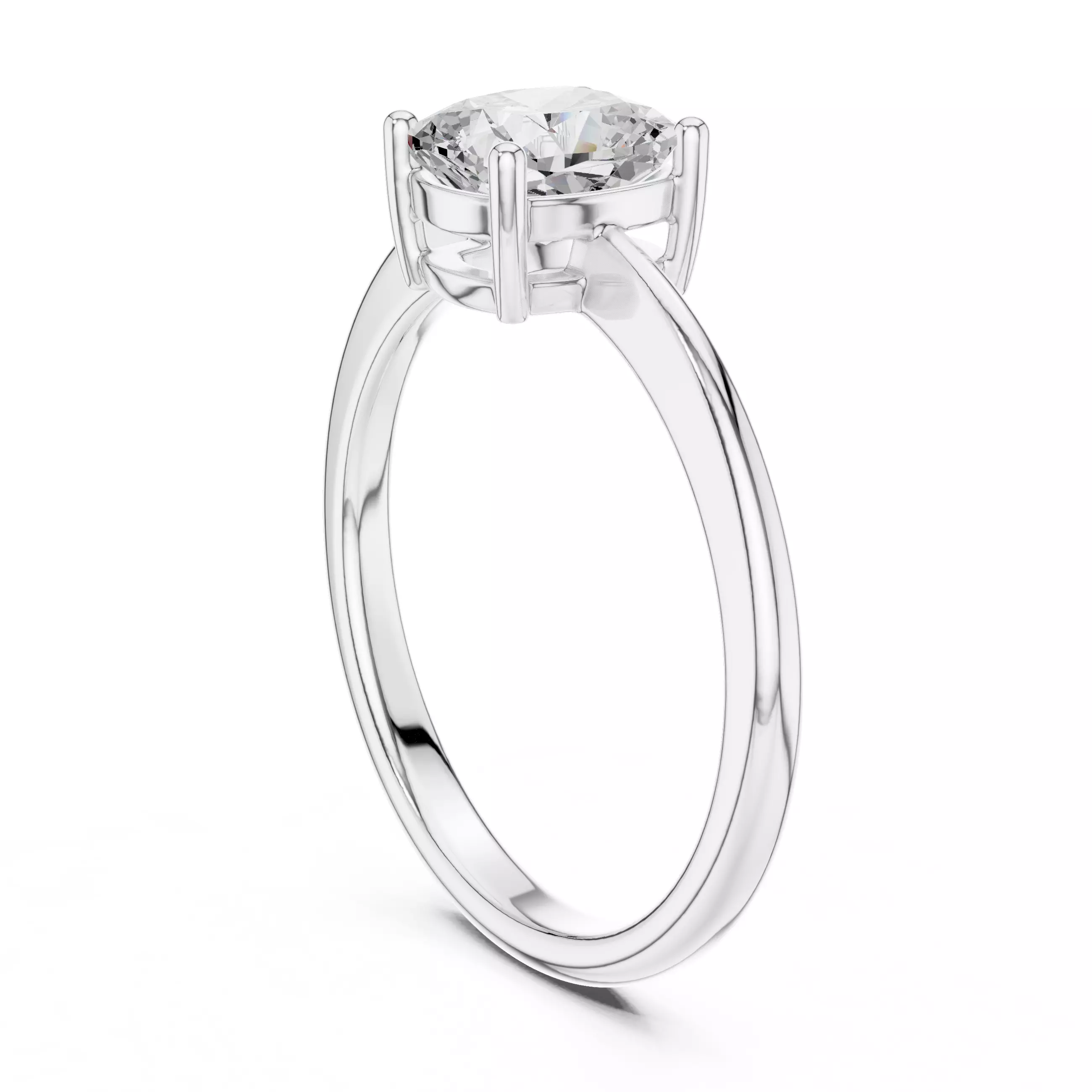 1CT Elongated Cushion Cut Solitaire Engagement Ring File Video 3D print model_9