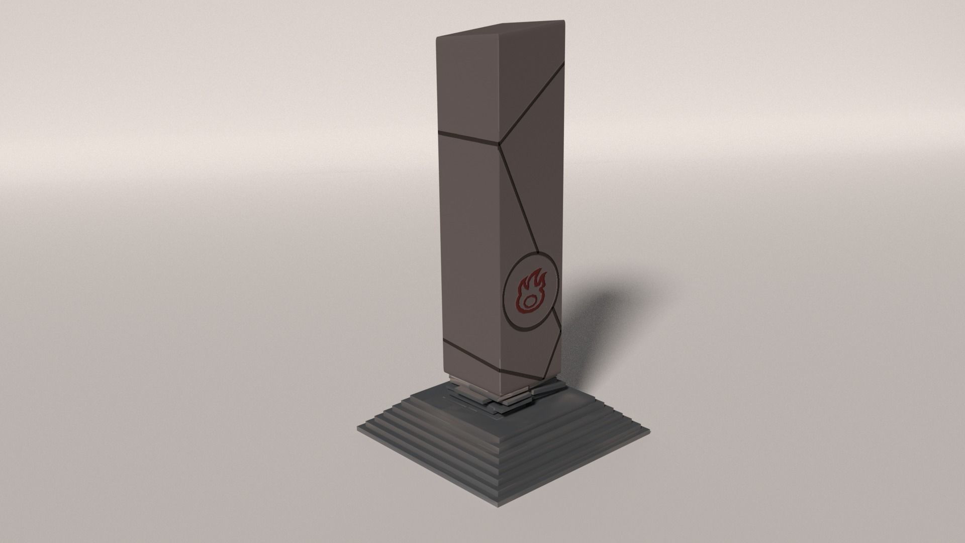 Fire-Water Pillar Low-poly 3D model_8