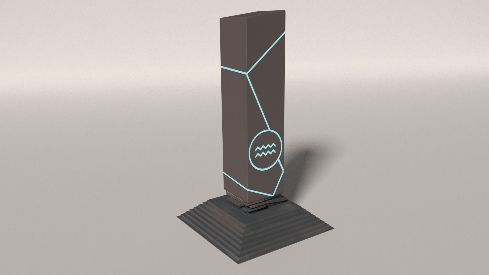 Fire-Water Pillar Low-poly 3D model_17