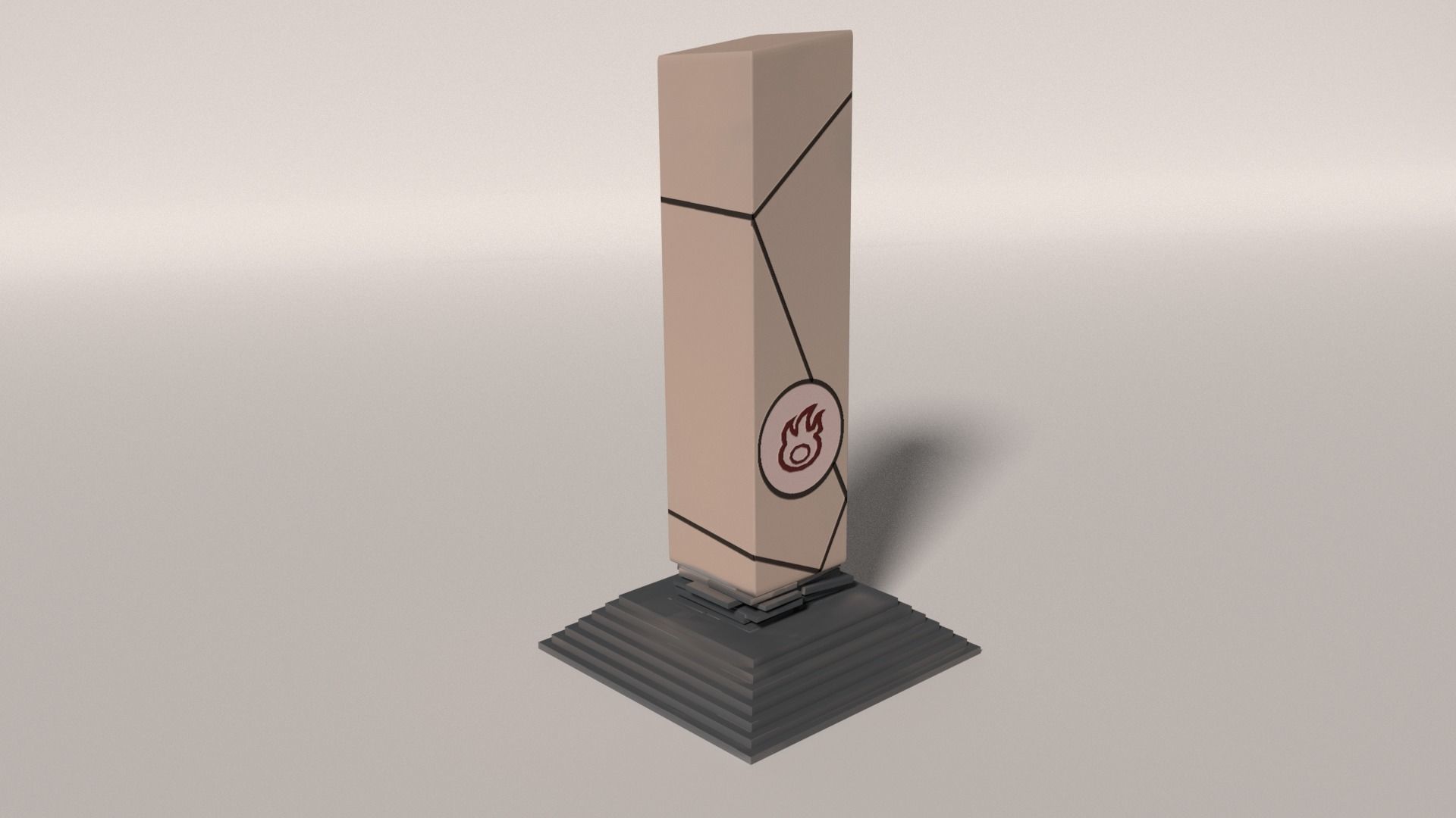 Fire-Water Pillar Low-poly 3D model_6