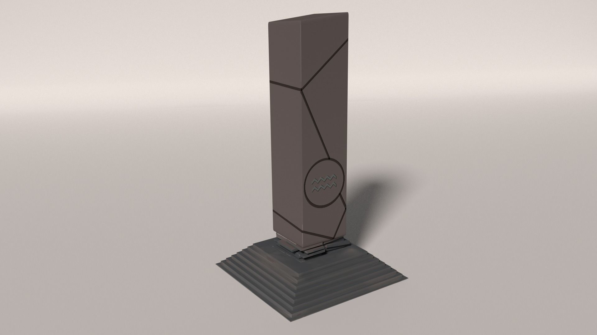 Fire-Water Pillar Low-poly 3D model_14