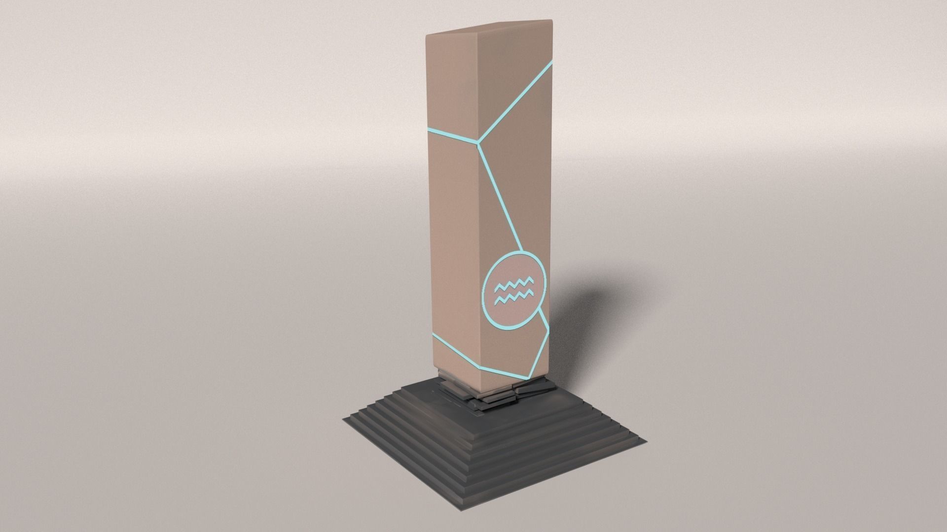 Fire-Water Pillar Low-poly 3D model_16