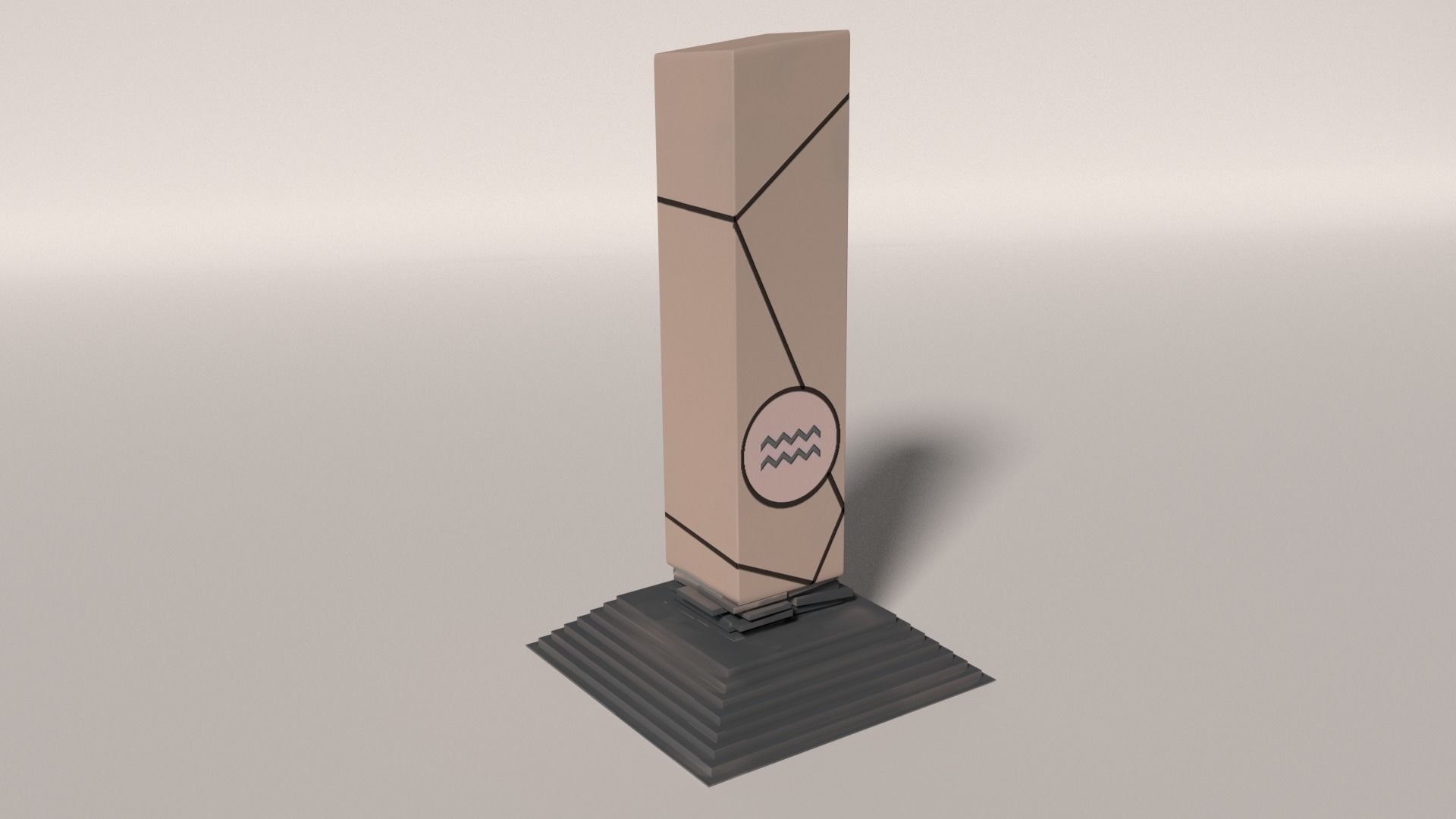 Fire-Water Pillar Low-poly 3D model_12