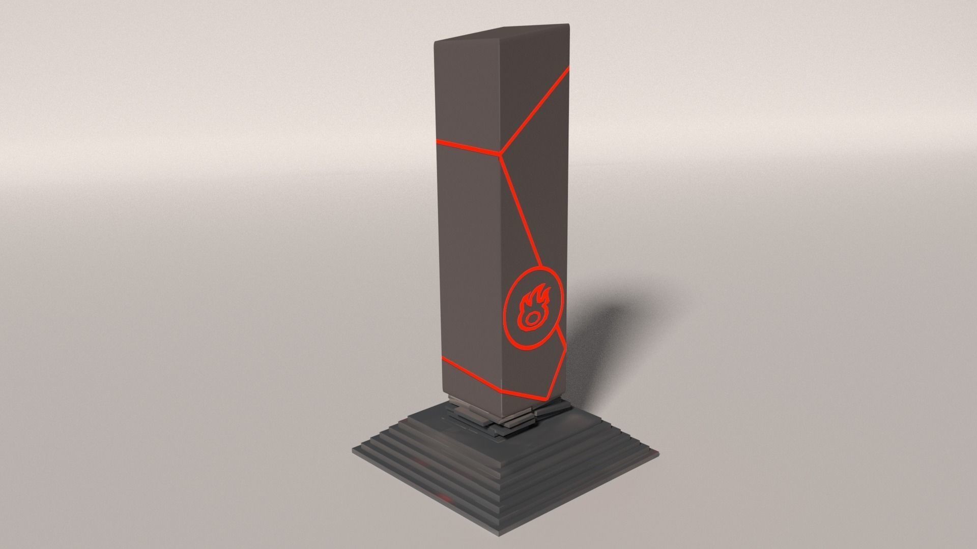 Fire-Water Pillar Low-poly 3D model_11