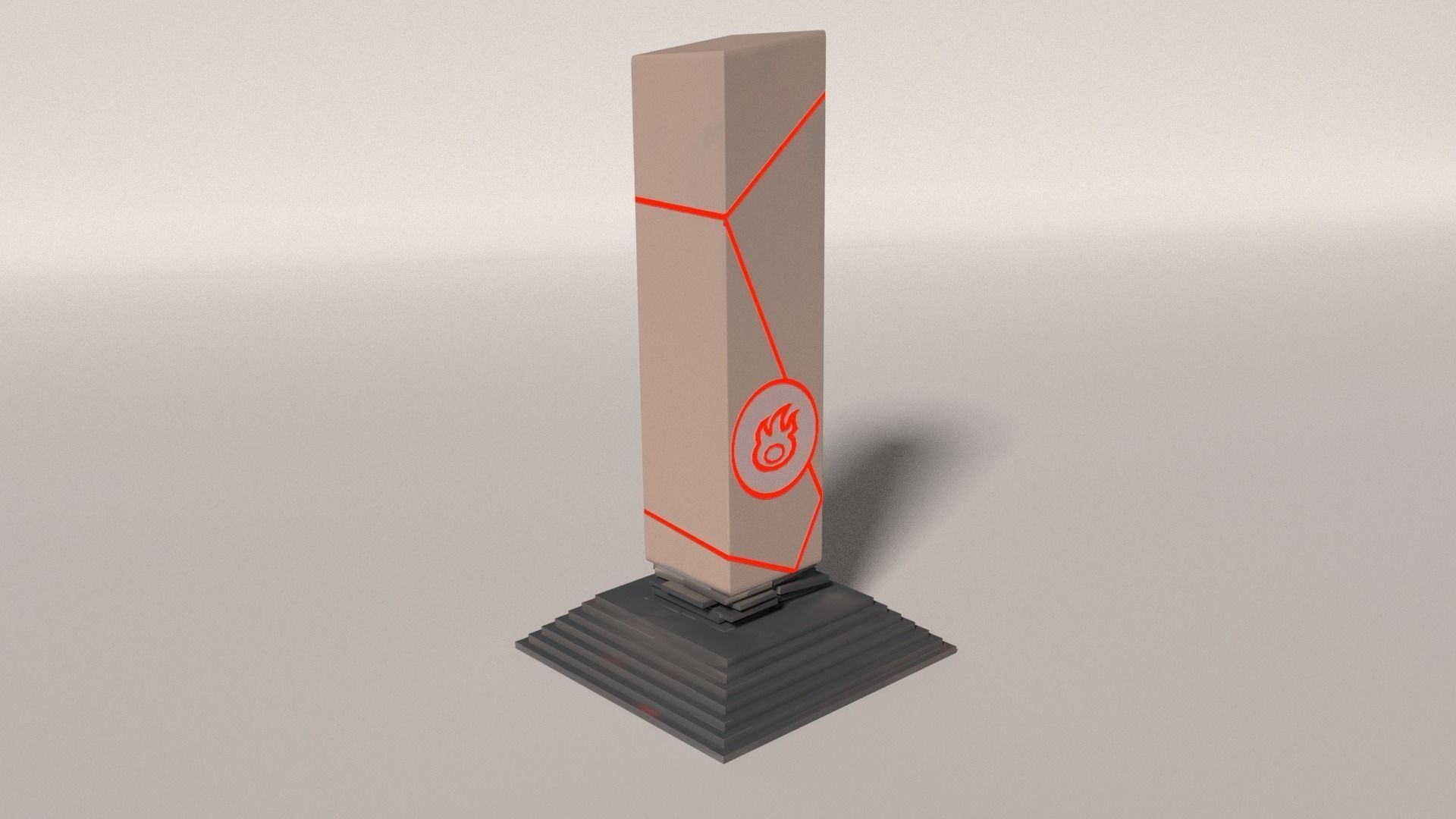 Fire-Water Pillar Low-poly 3D model_10