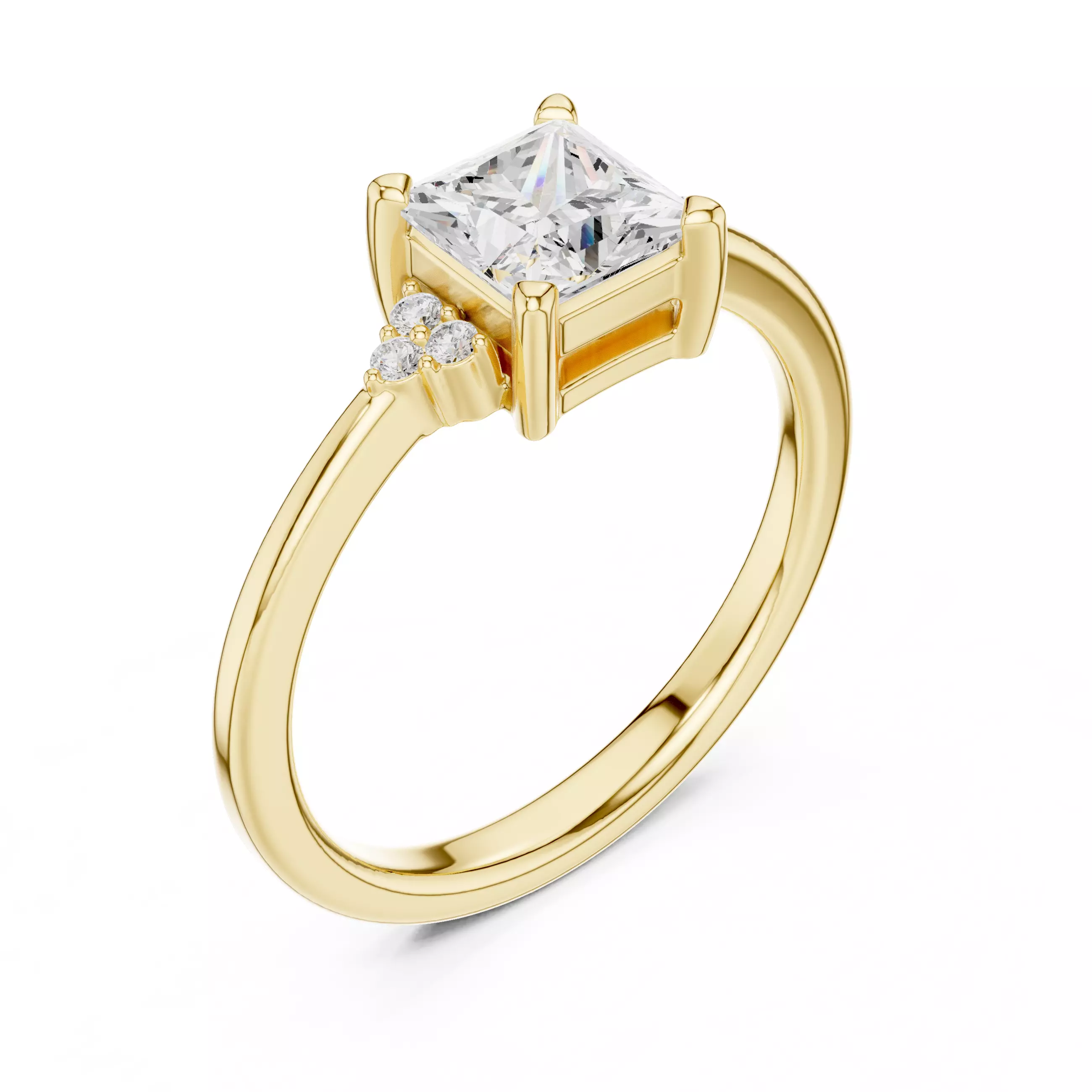 Princess Cut Seven Stone Engagement Wedding Ring File Video 3D print model_7