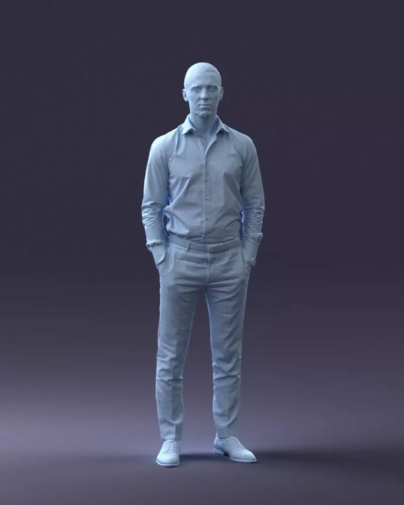 000241 Man in White Shirt and Formal Trousers 0116 3D Print 3D print model