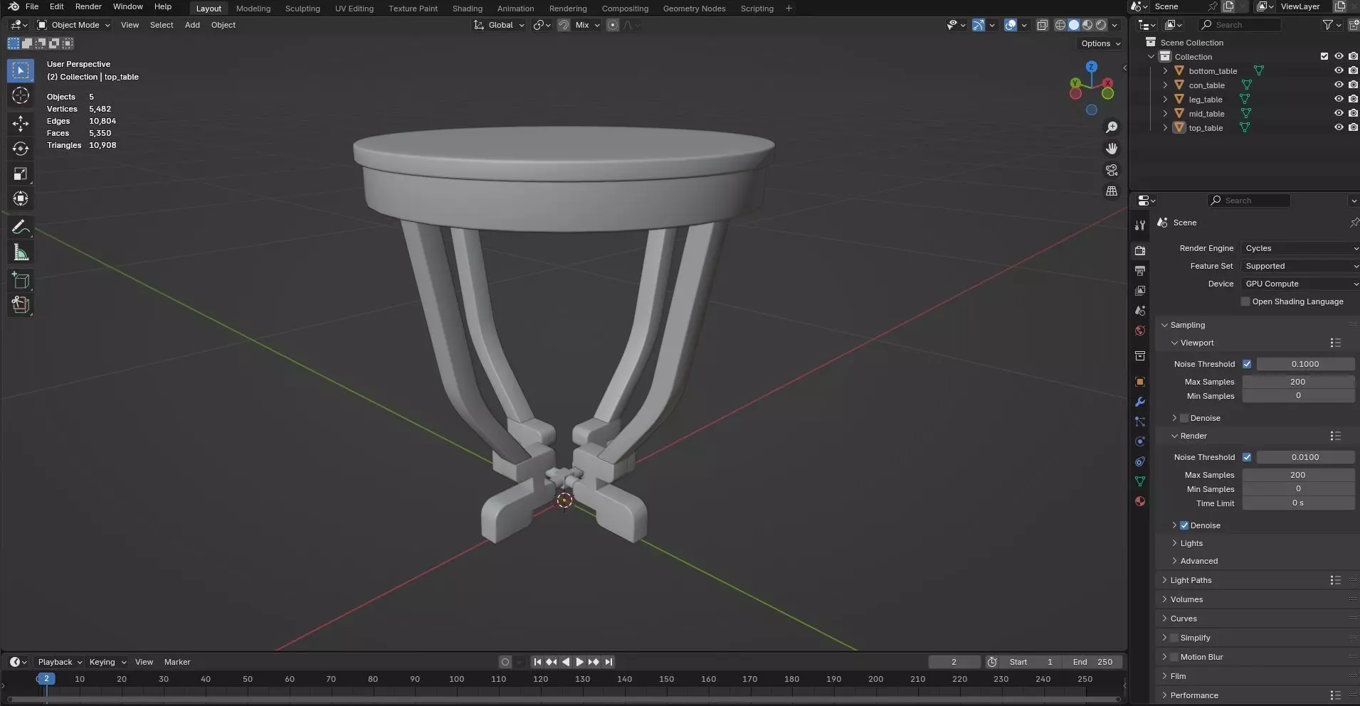 Round Table CG107 3D model_7