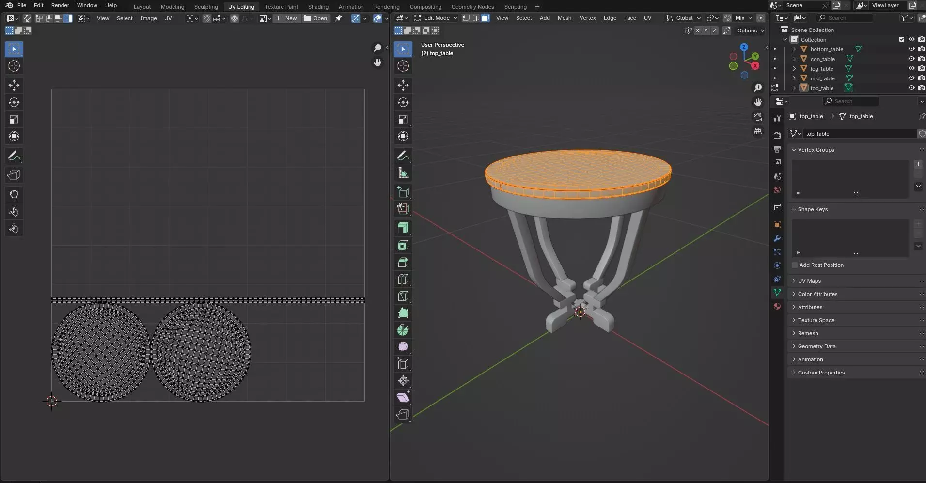 Round Table CG107 3D model_9
