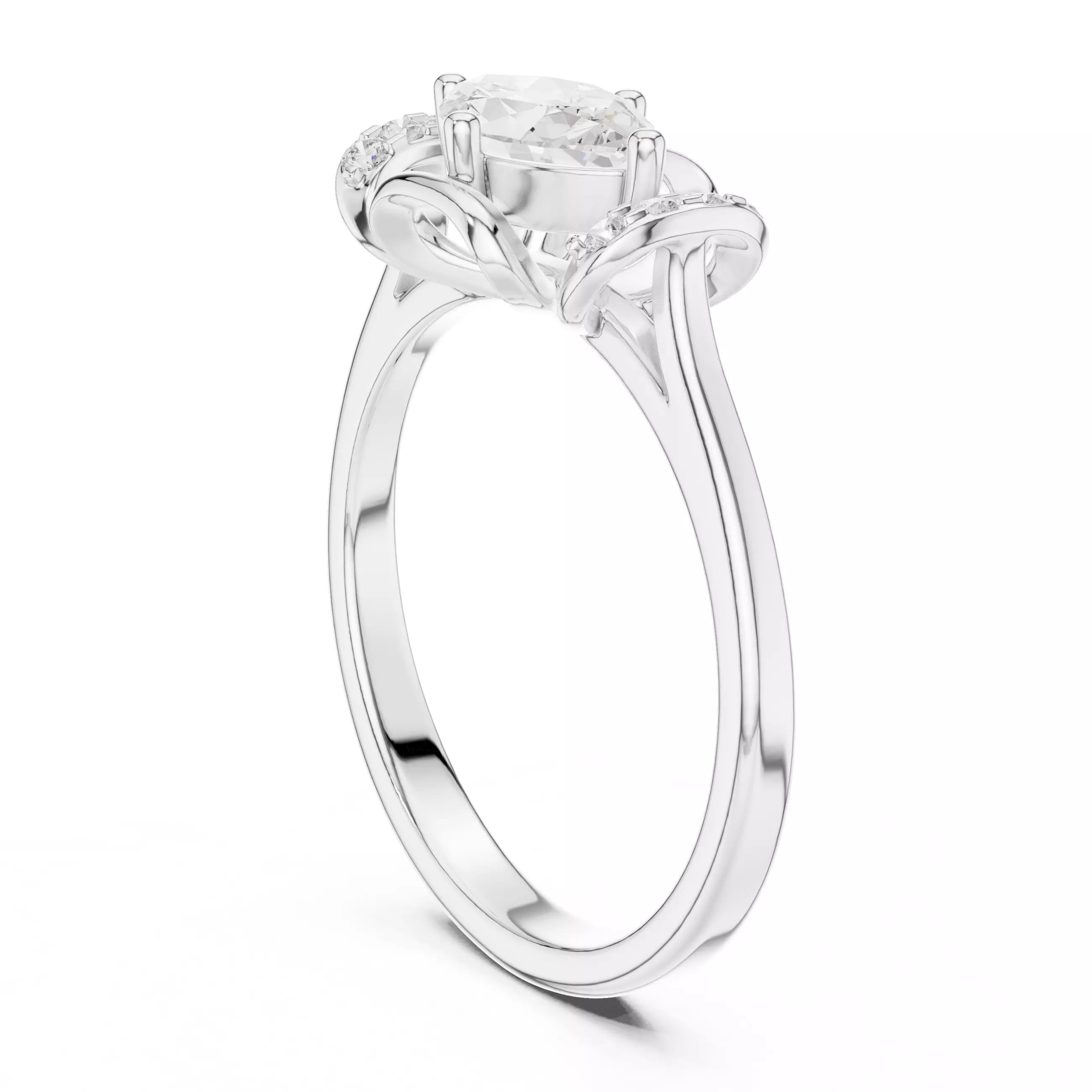 East West Marquise Cut Diamond Engagement Ring 3DM STL Video 3D print model_9