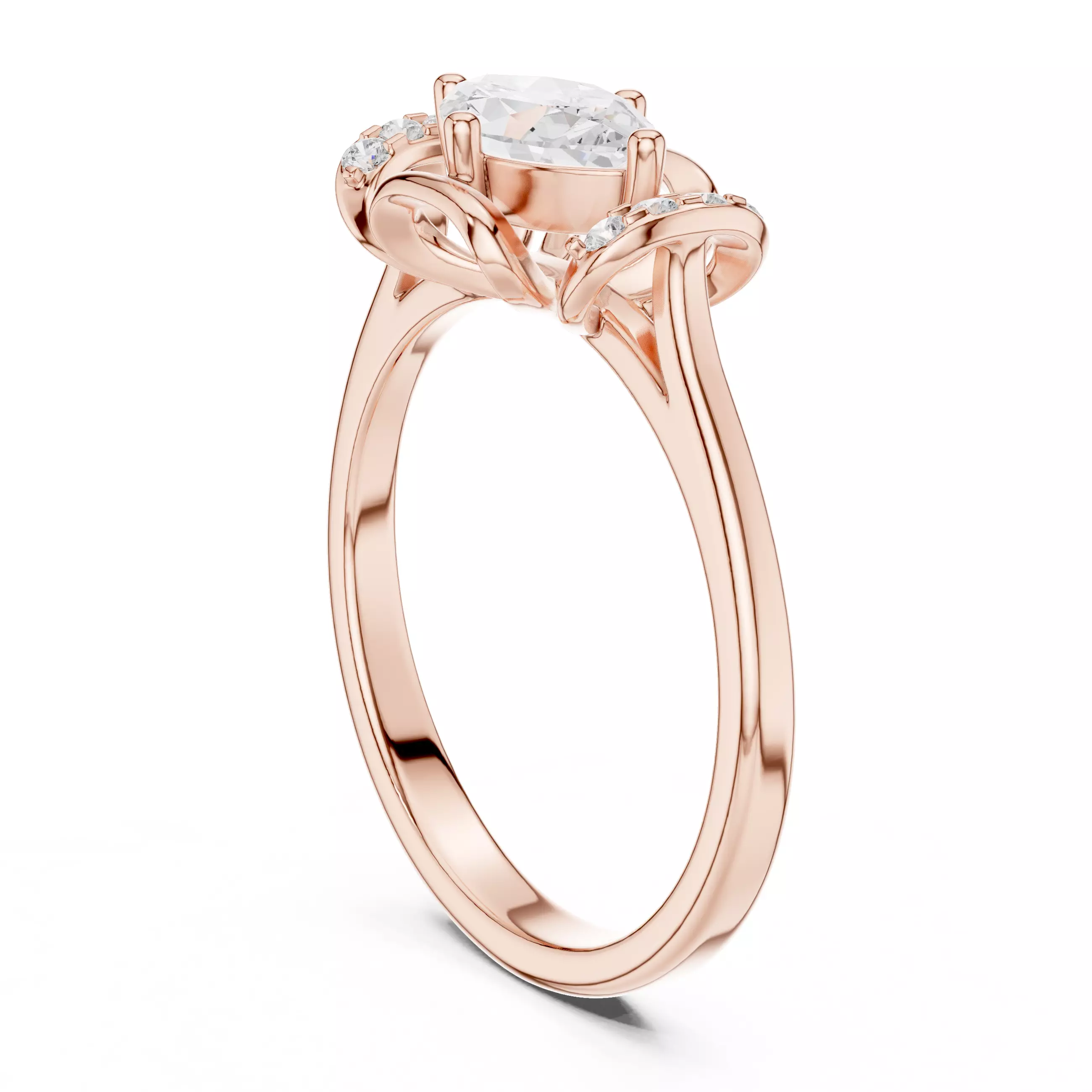 East West Marquise Cut Diamond Engagement Ring 3DM STL Video 3D print model_3