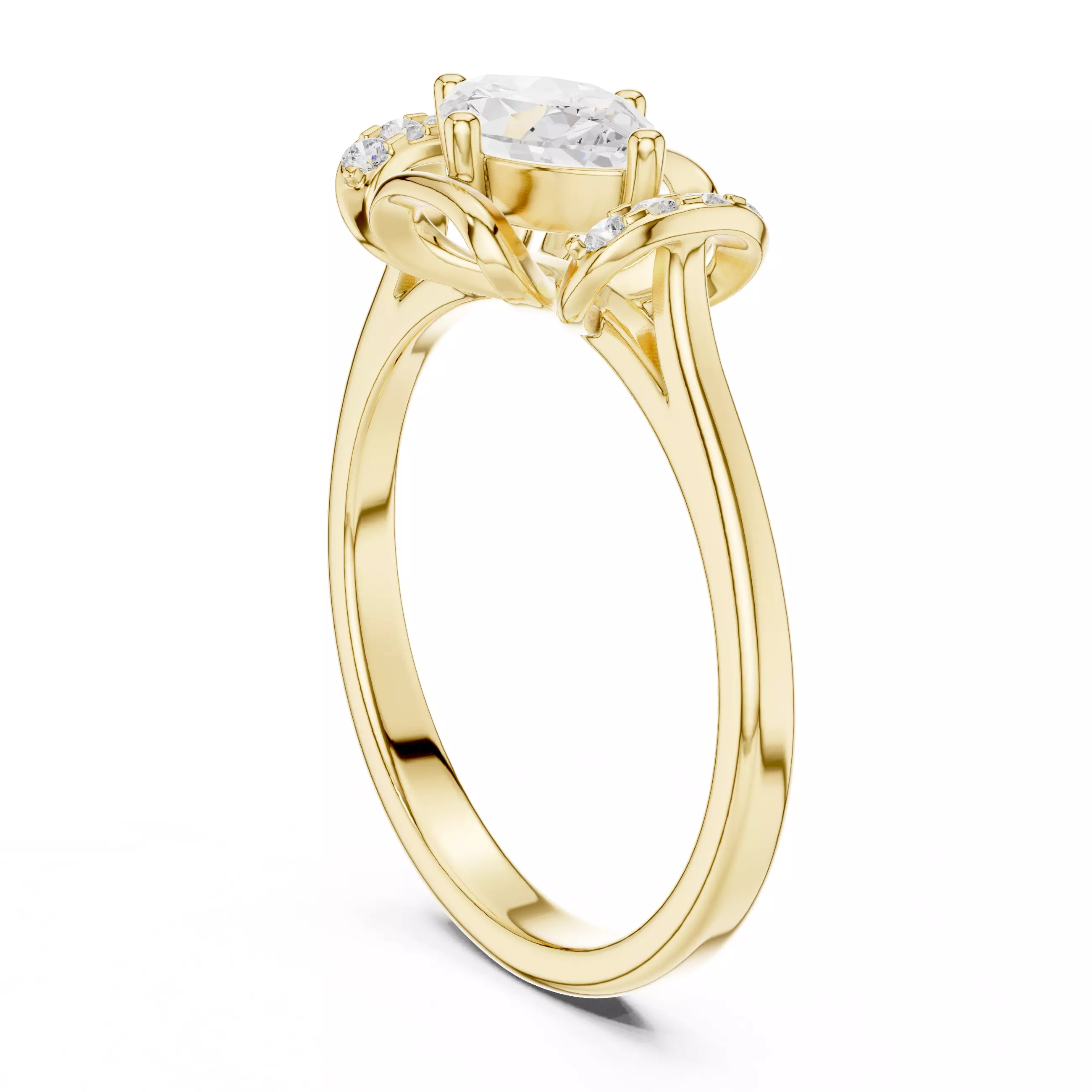 East West Marquise Cut Diamond Engagement Ring 3DM STL Video 3D print model_6