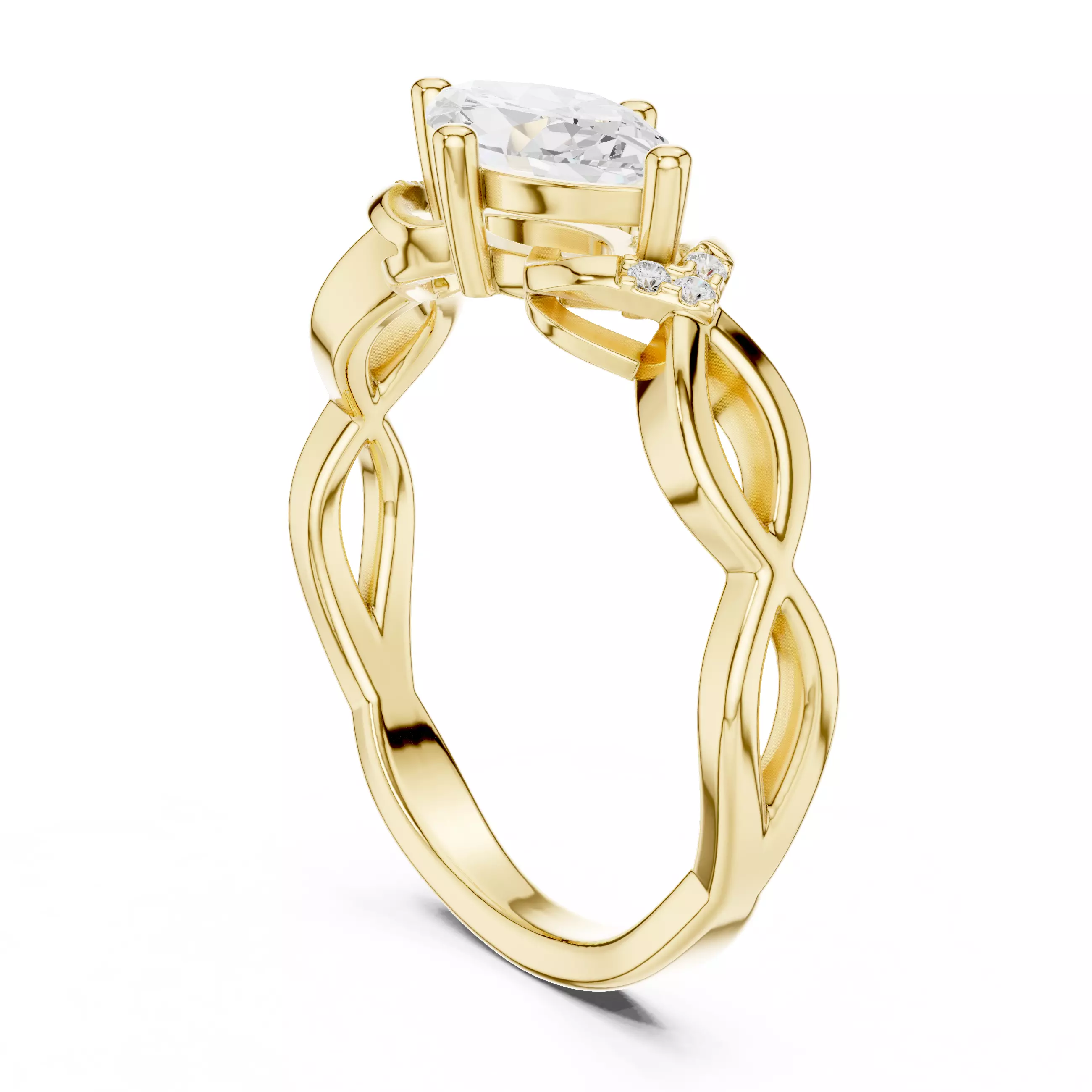 East West Marquise Cut Micro Prong Set Woman Ring 3DM STL Video 3D print model_6