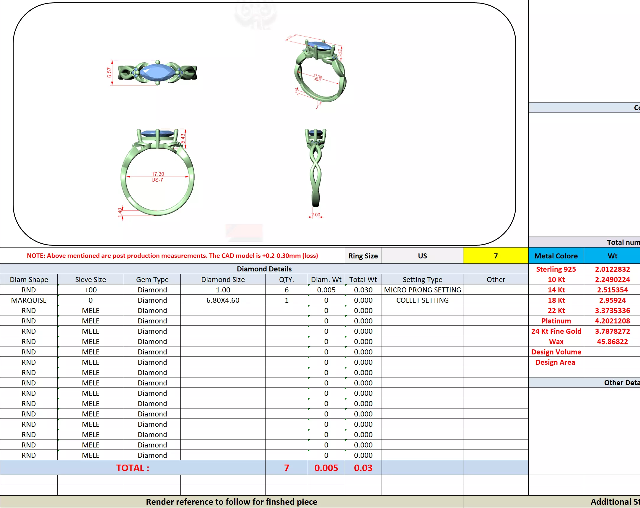 East West Marquise Cut Micro Prong Set Woman Ring 3DM STL Video 3D print model_13
