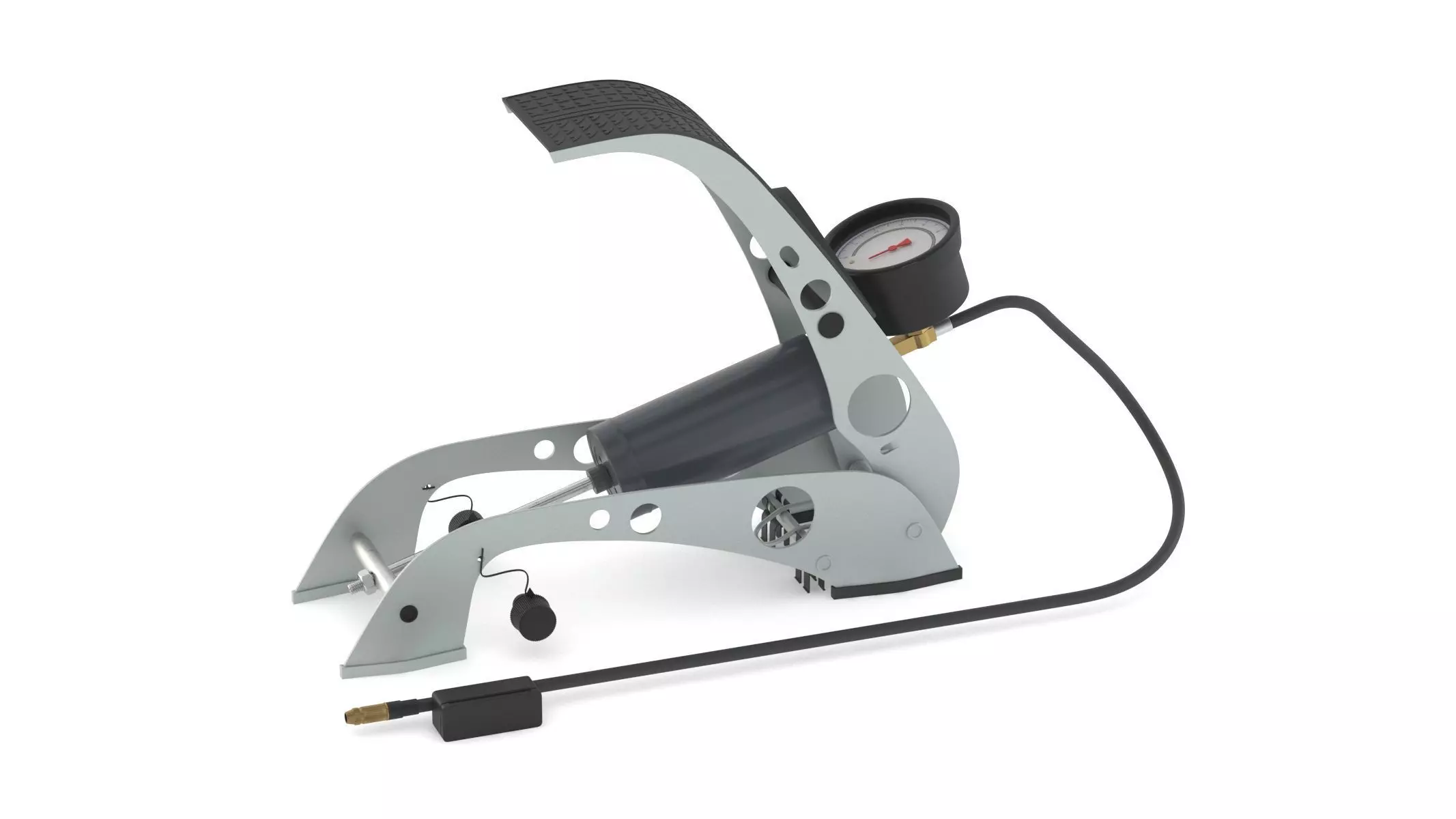 Garage Twin Barrel Foot Pump 3D model_0