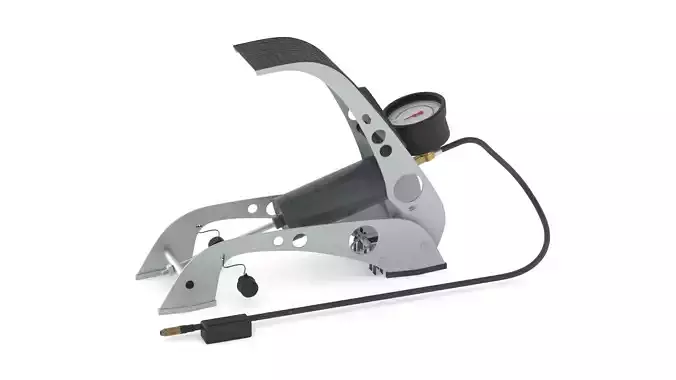 Garage Twin Barrel Foot Pump 3D model
