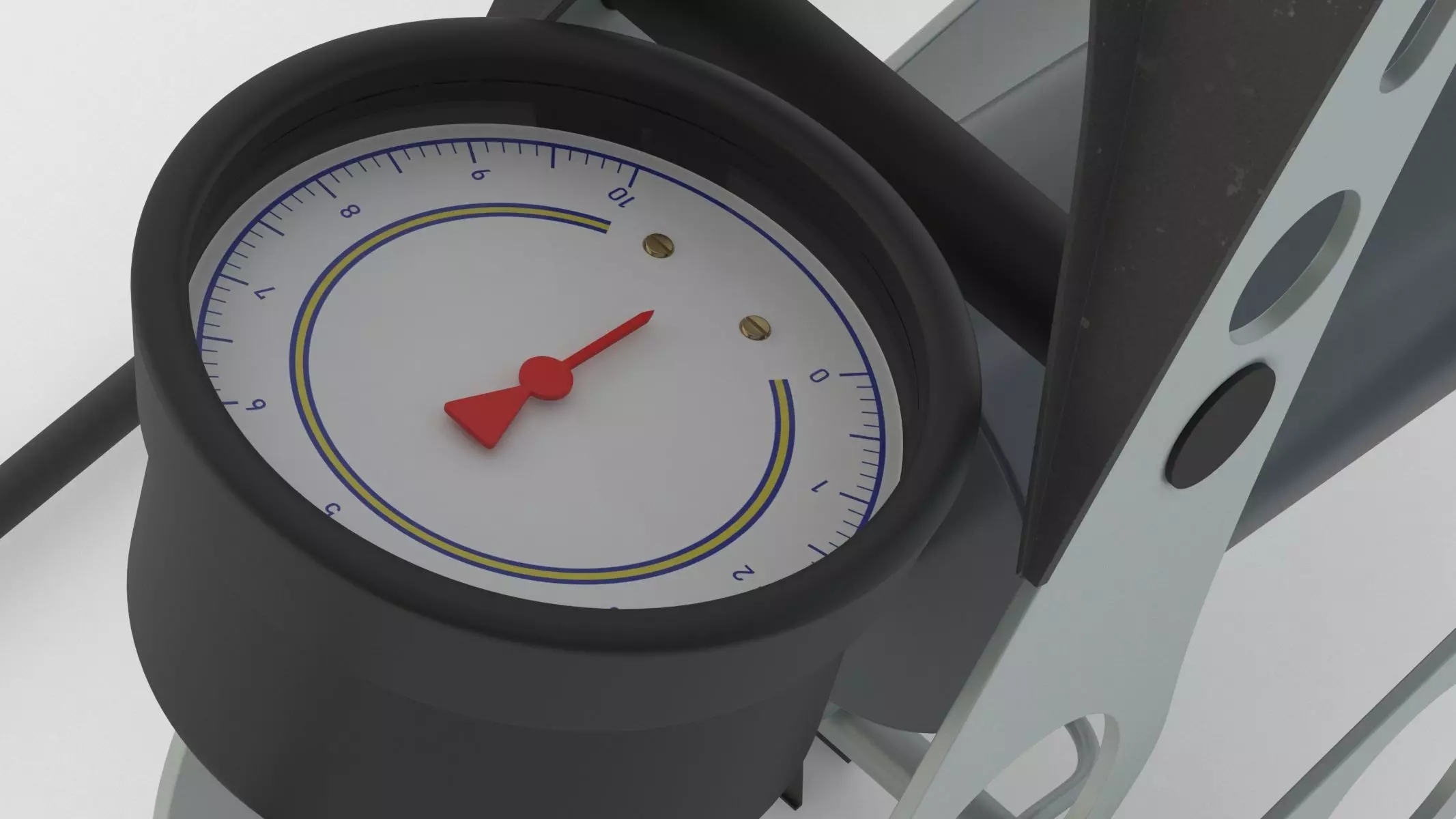 Garage Twin Barrel Foot Pump 3D model_7