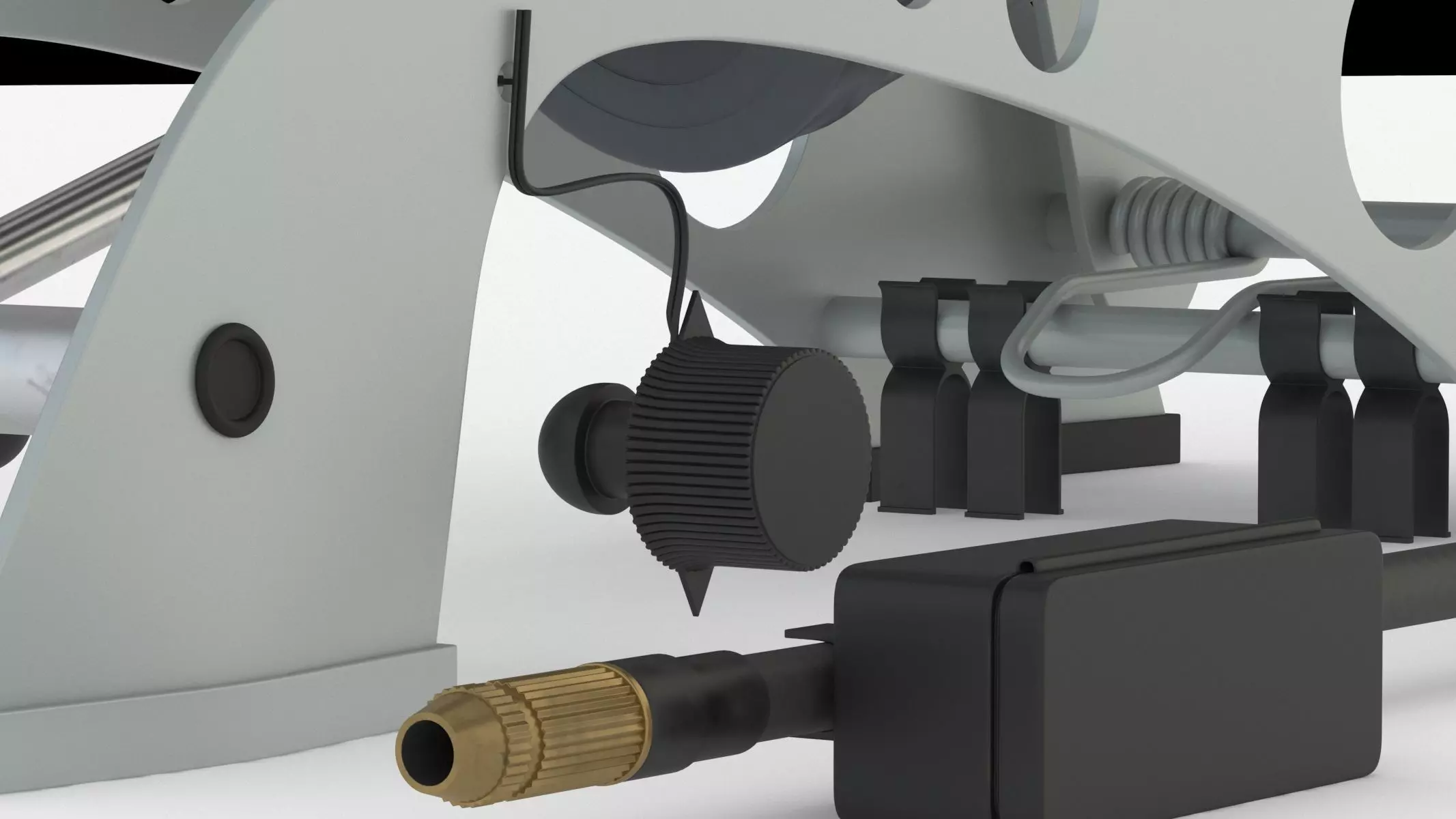 Garage Twin Barrel Foot Pump 3D model_8