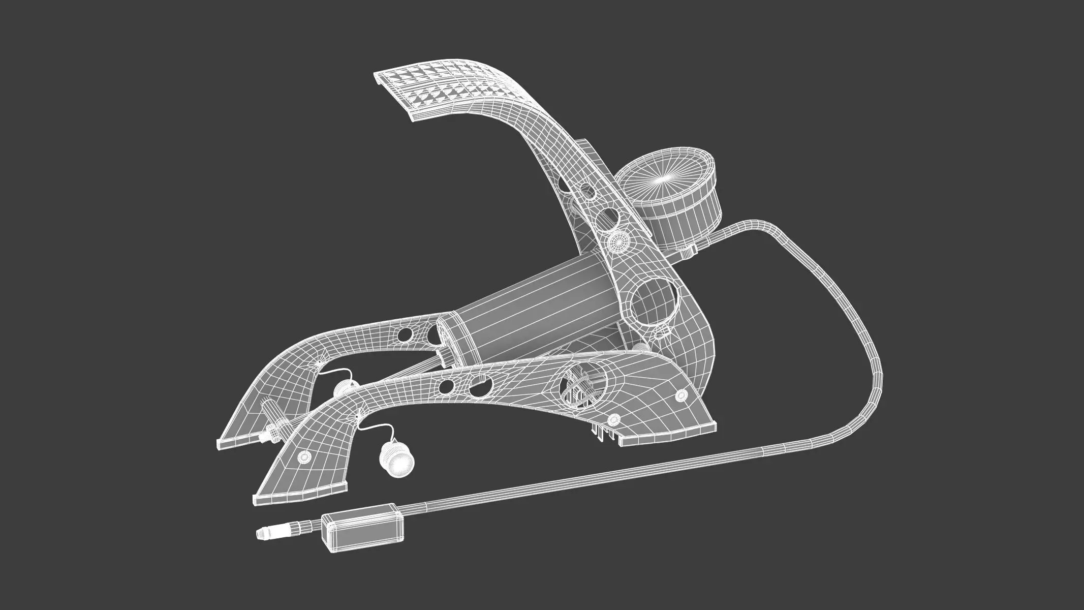 Garage Twin Barrel Foot Pump 3D model_1
