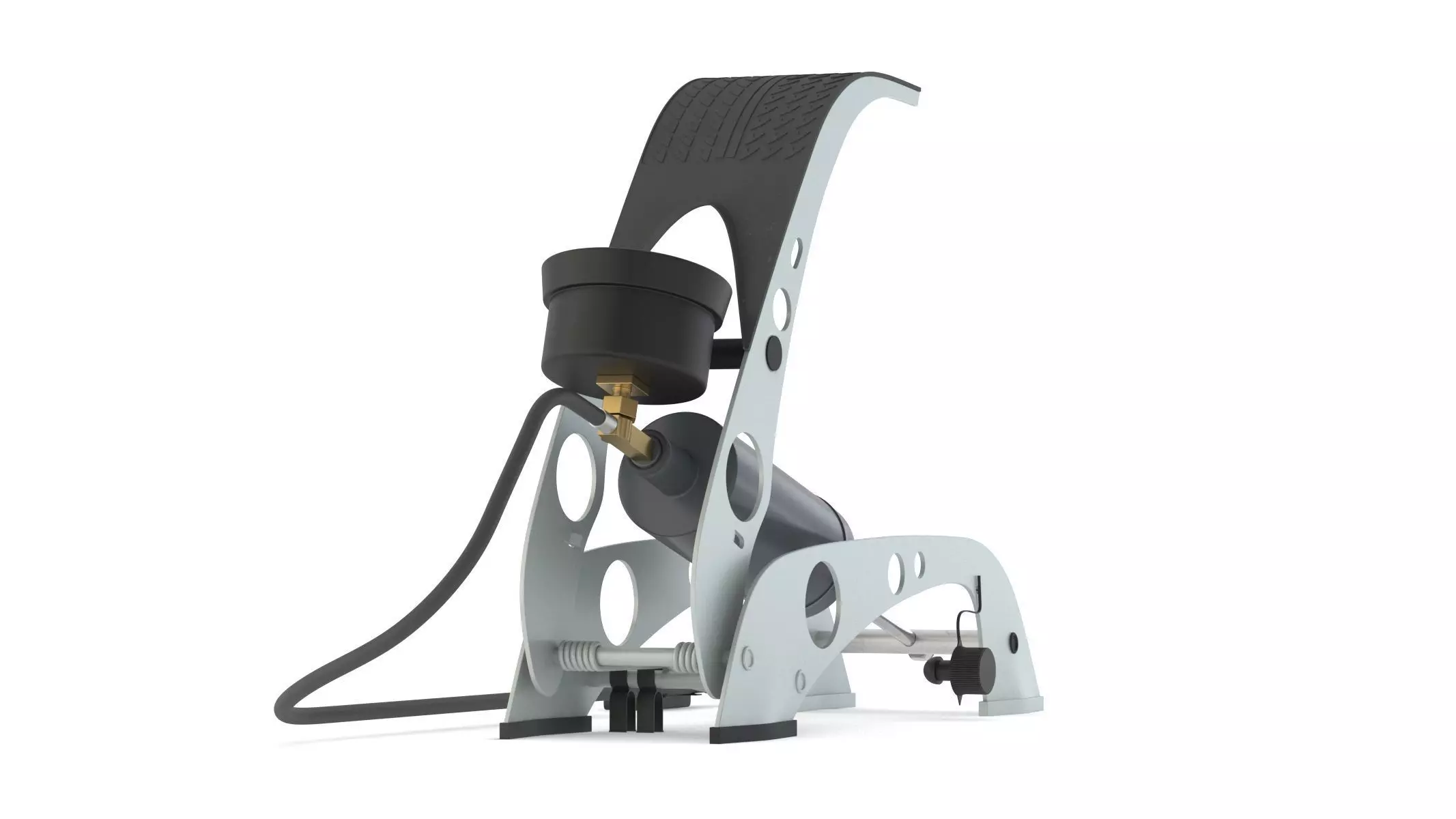 Garage Twin Barrel Foot Pump 3D model_6