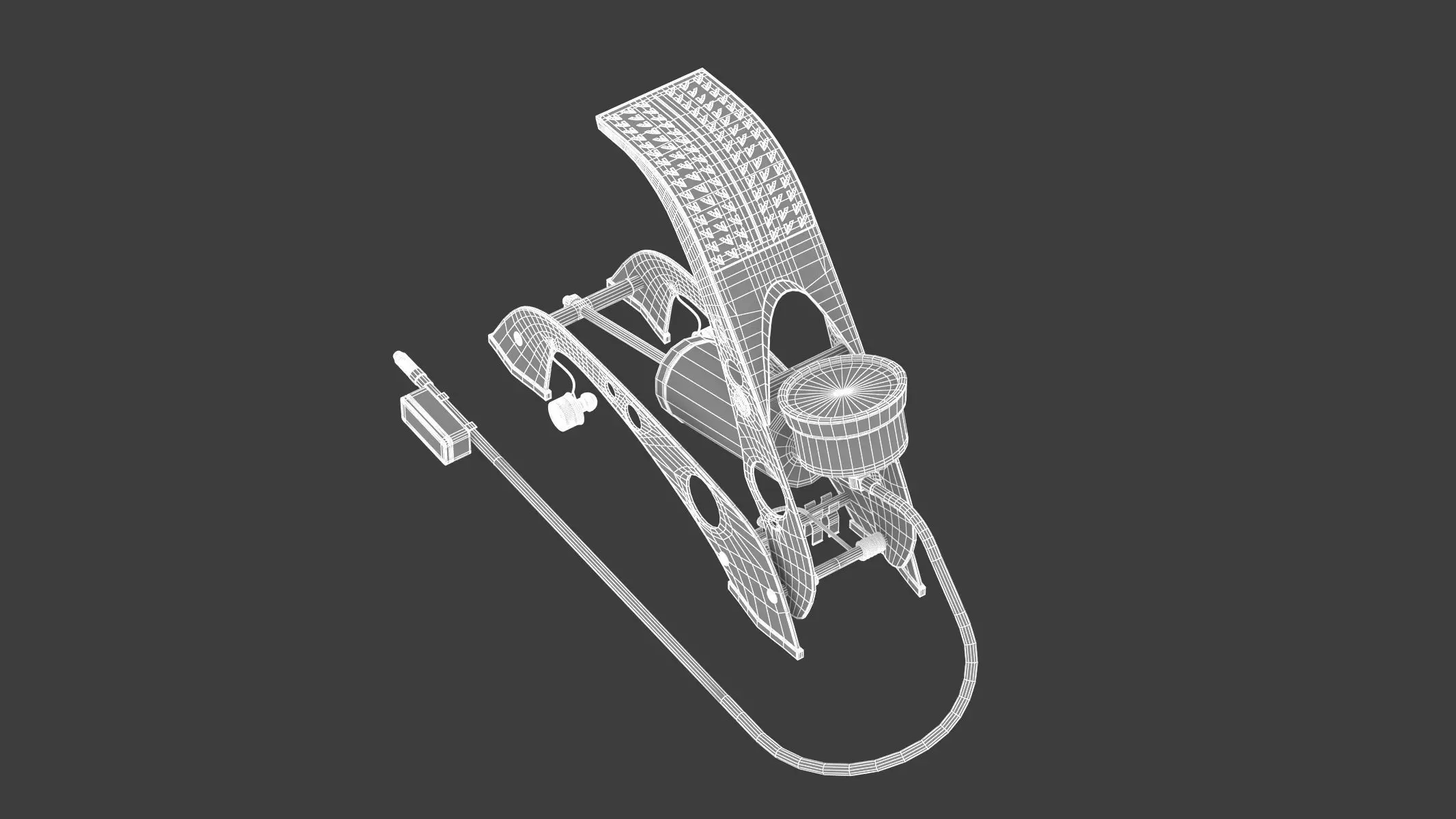 Garage Twin Barrel Foot Pump 3D model_15