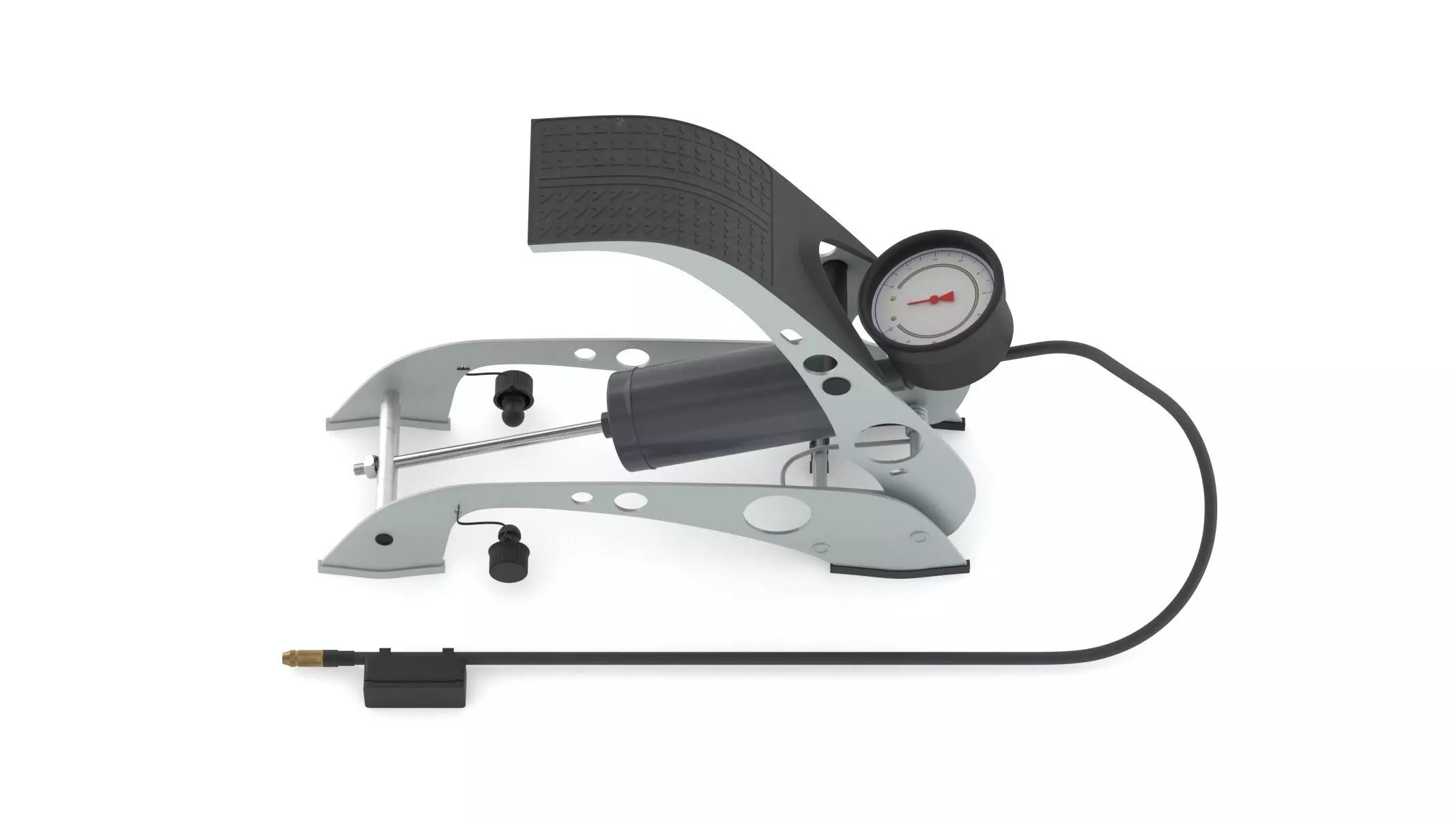 Garage Twin Barrel Foot Pump 3D model_5