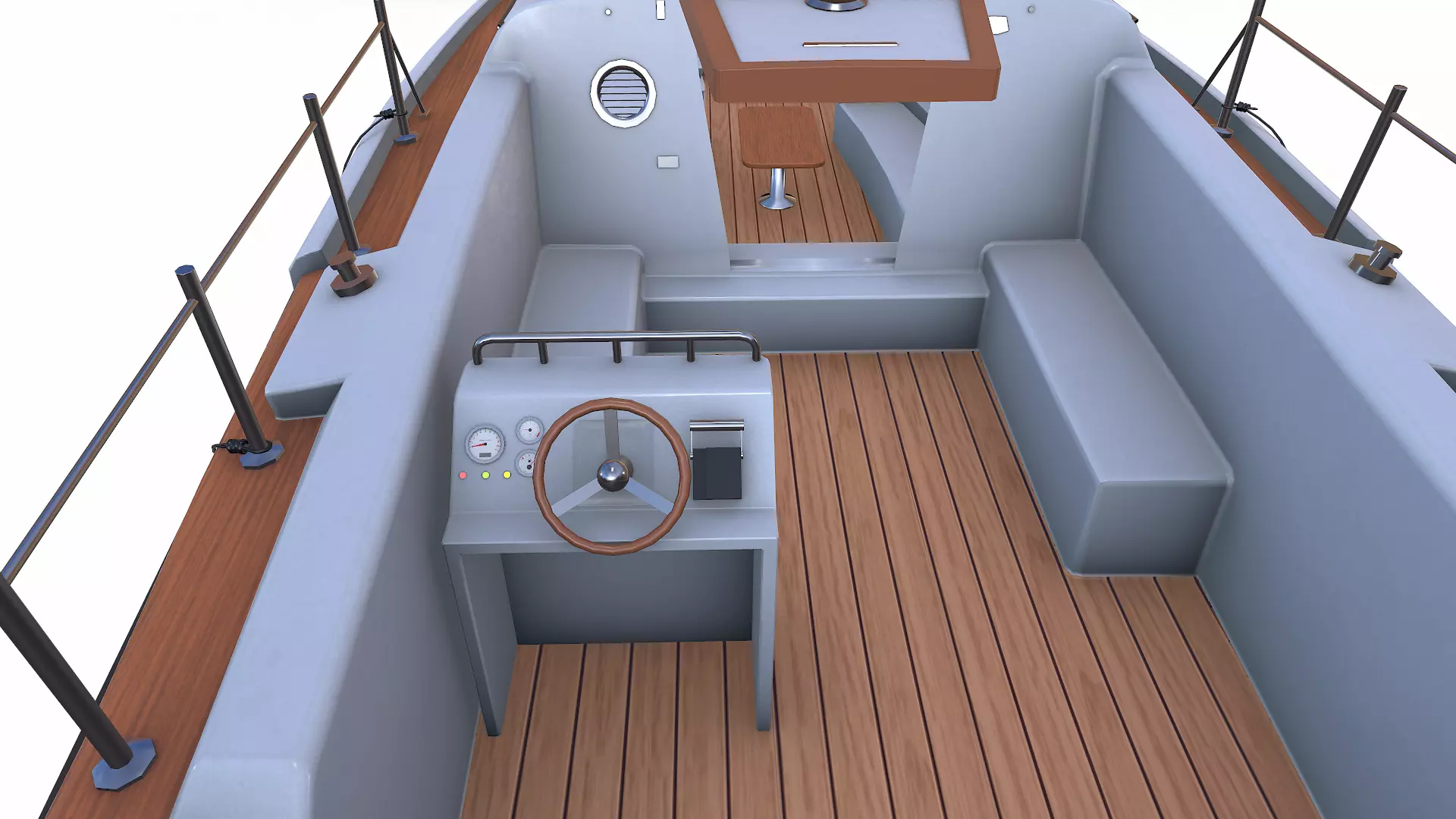 Sailing Yacht with Interior 02 Low-poly PBR Low-poly 3D model_16