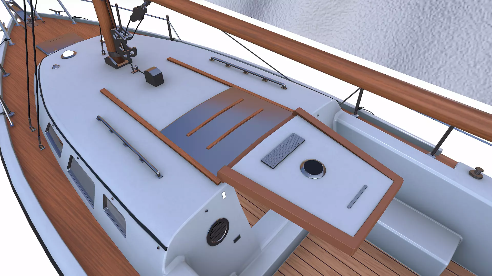 Sailing Yacht with Interior 02 Low-poly PBR Low-poly 3D model_29