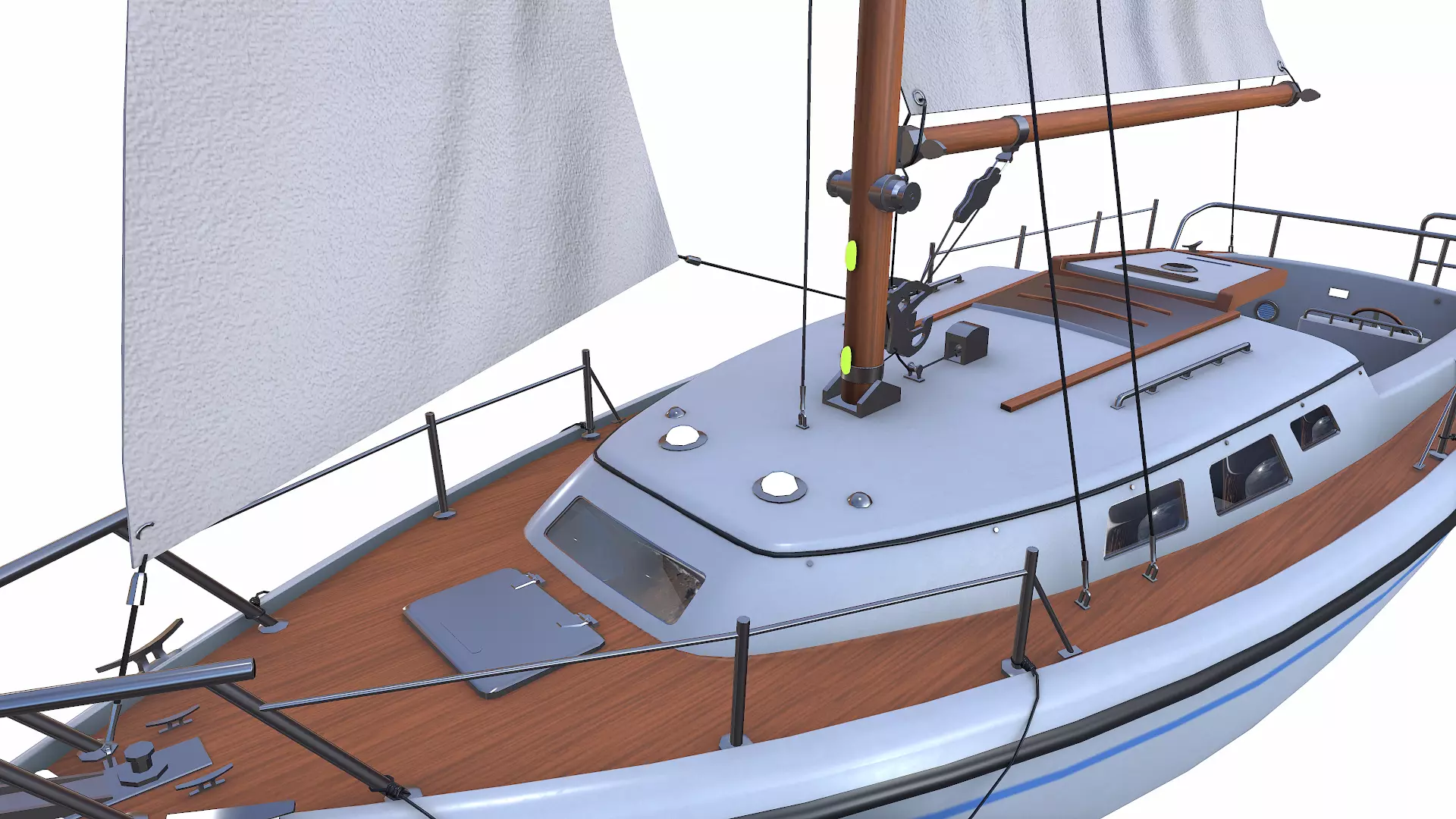 Sailing Yacht with Interior 02 Low-poly PBR Low-poly 3D model_18
