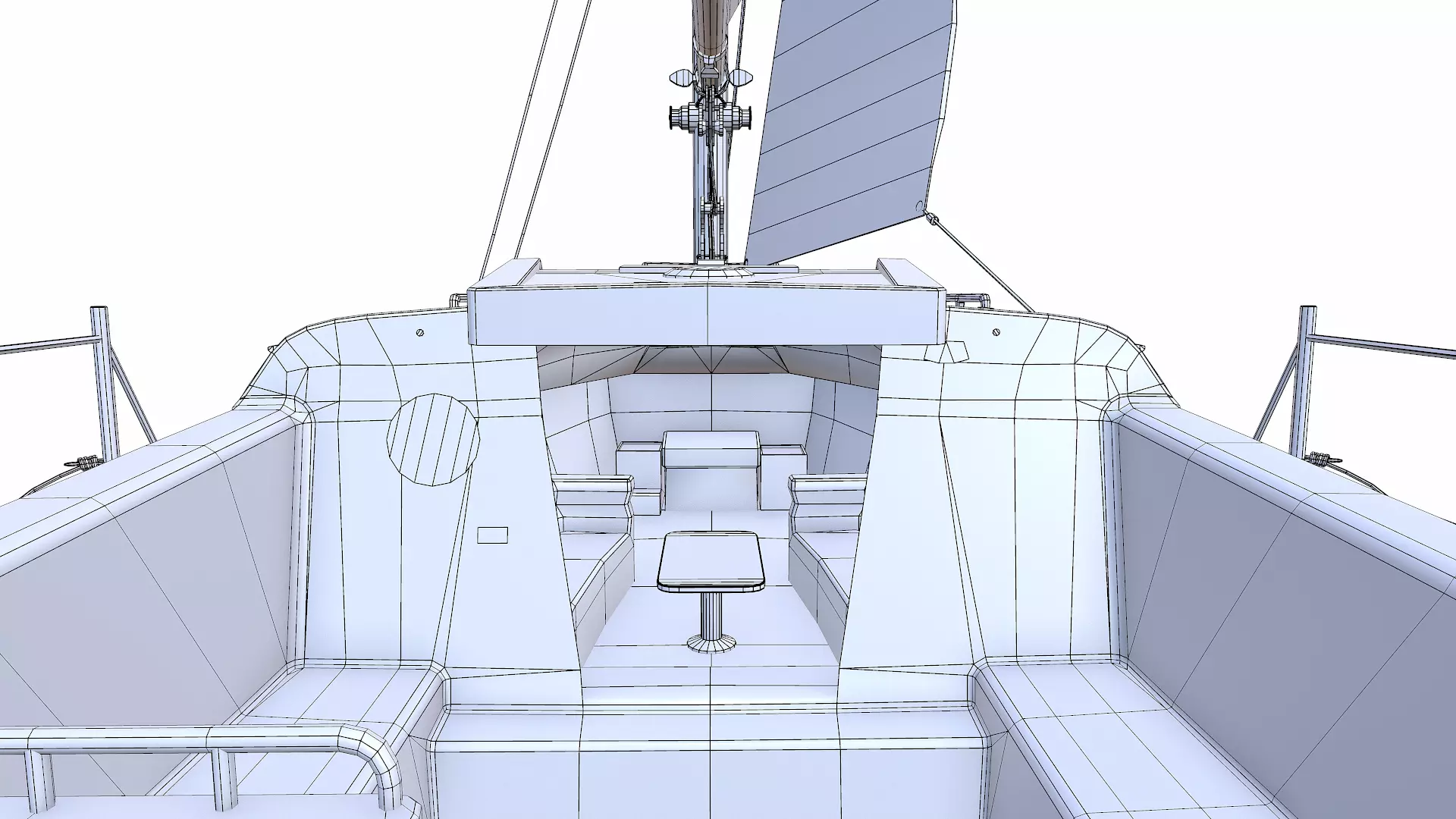Sailing Yacht with Interior 02 Low-poly PBR Low-poly 3D model_35