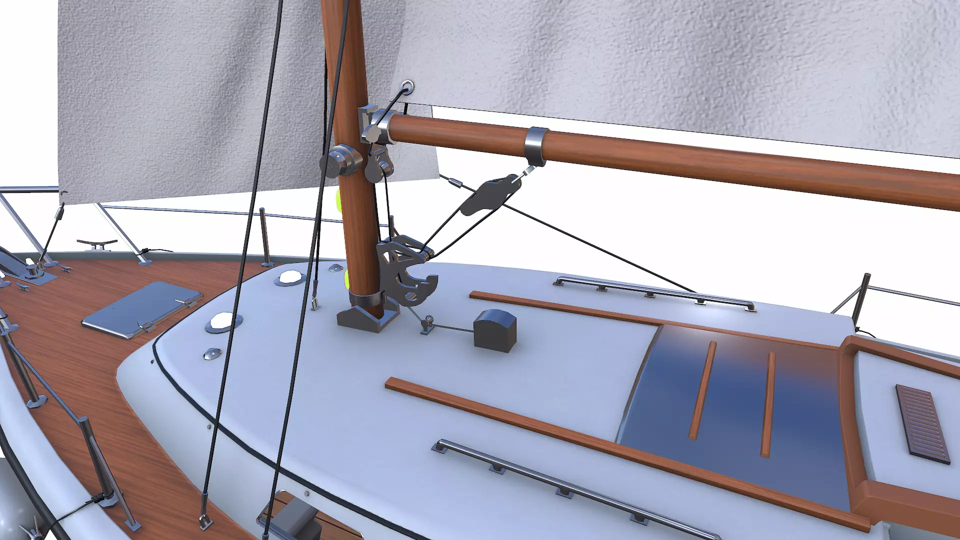 Sailing Yacht with Interior 02 Low-poly PBR Low-poly 3D model_30