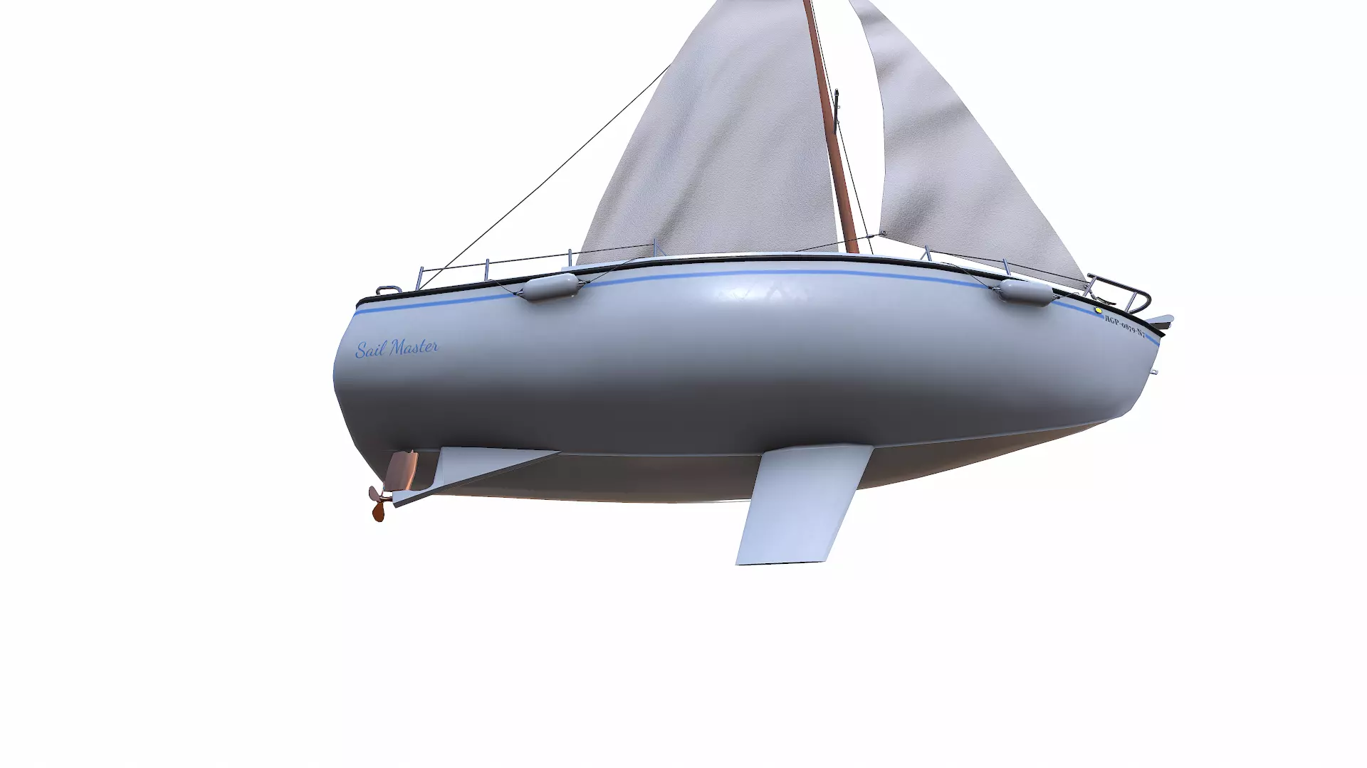Sailing Yacht with Interior 02 Low-poly PBR Low-poly 3D model_28