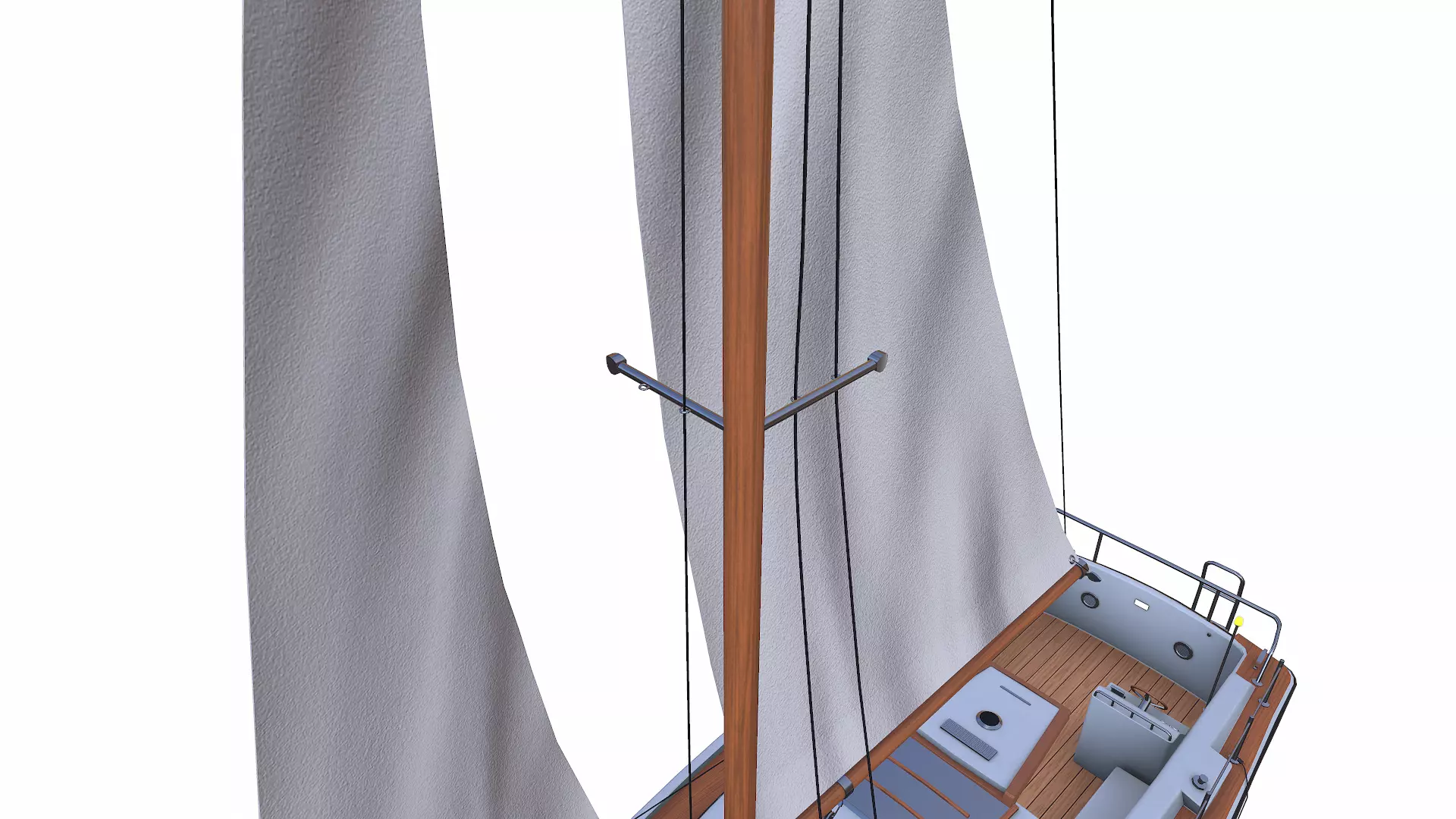 Sailing Yacht with Interior 02 Low-poly PBR Low-poly 3D model_26