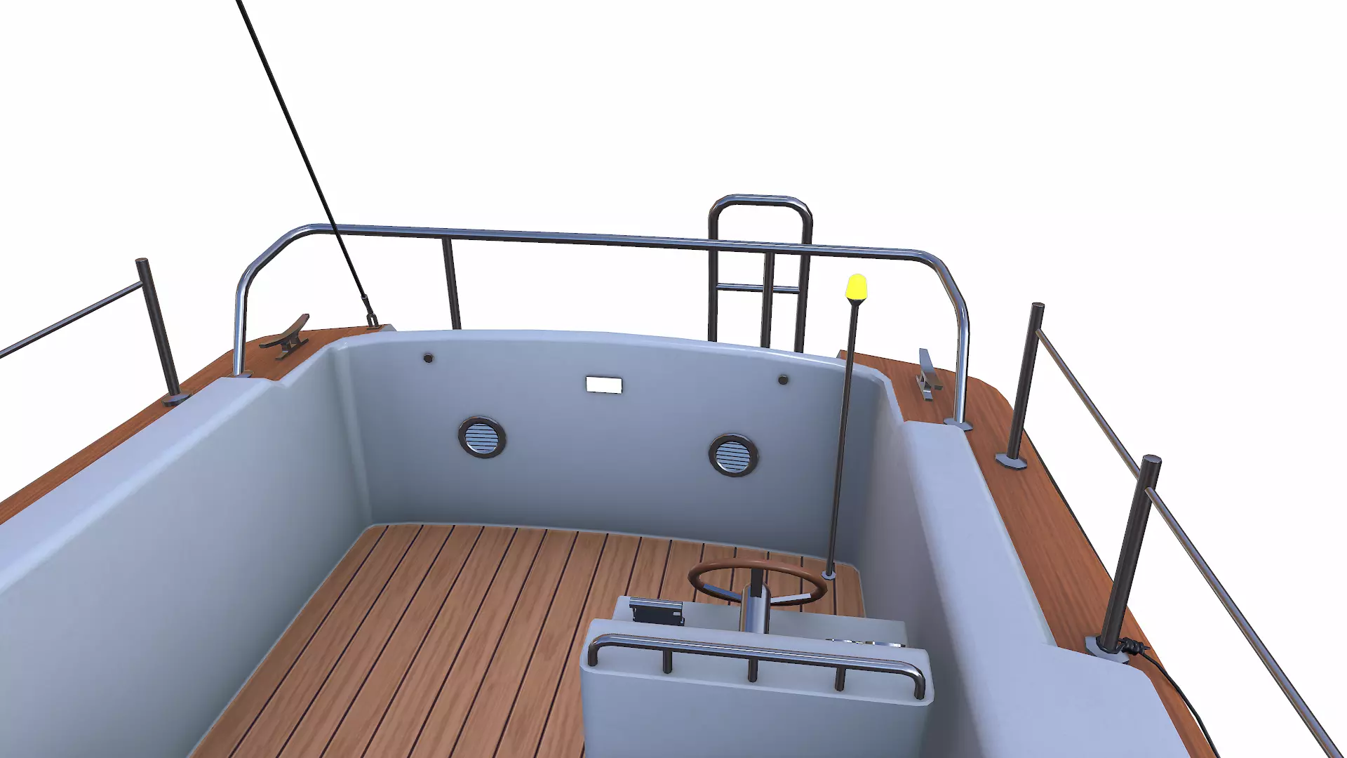 Sailing Yacht with Interior 02 Low-poly PBR Low-poly 3D model_22