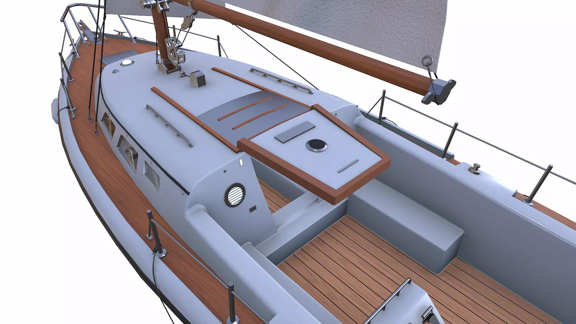 Sailing Yacht with Interior 02 Low-poly PBR Low-poly 3D model_21